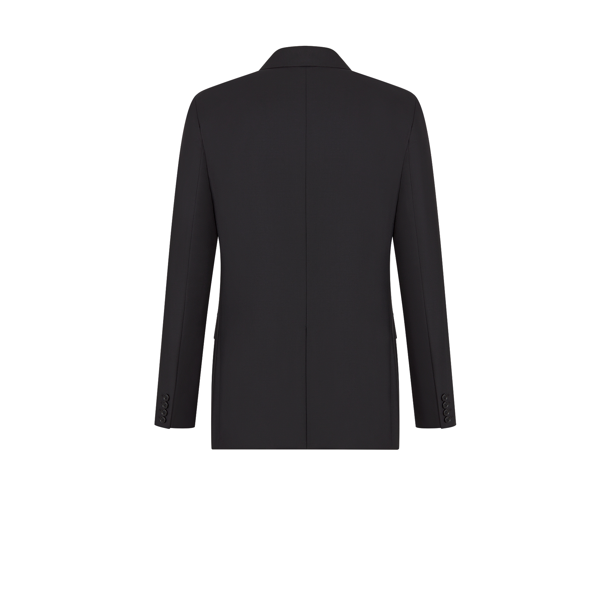 单西 黑色绵羊毛斜纹面料搭配纽扣饰带 E08