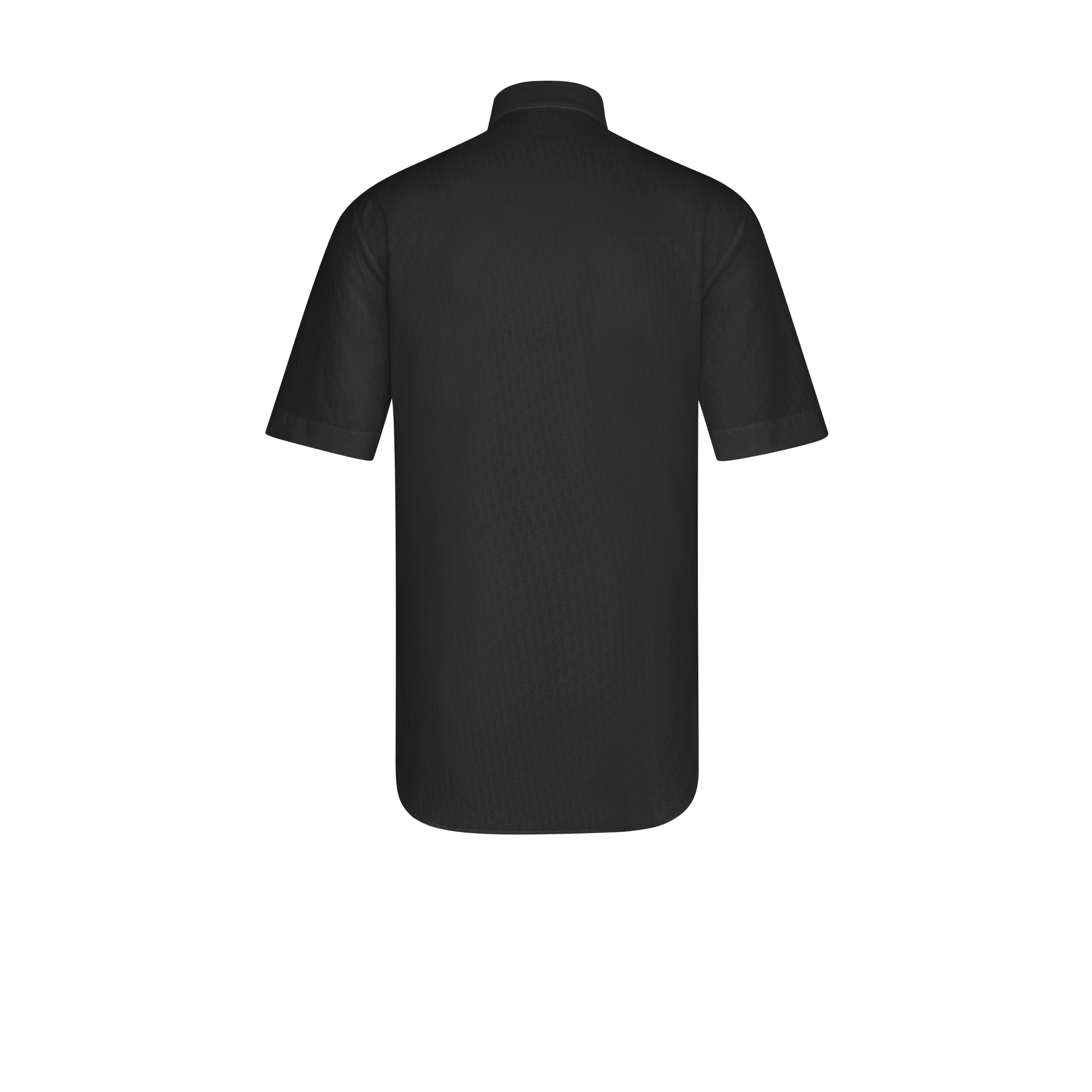 Oblique 印花短袖衬衫 黑色棉质提花面料 E08