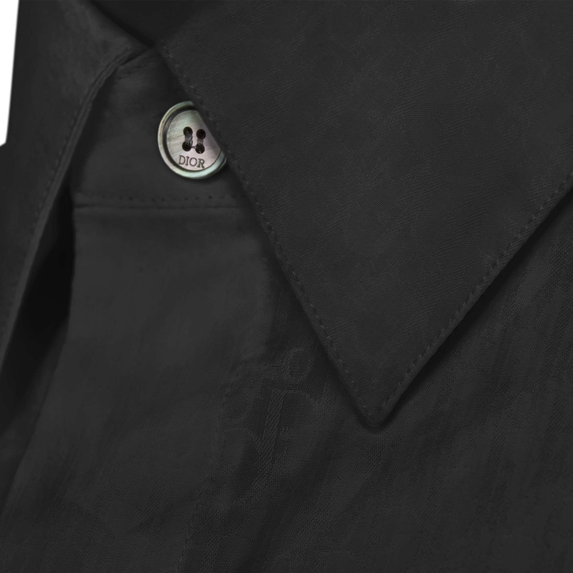 Oblique 印花短袖衬衫 黑色棉质提花面料 E09