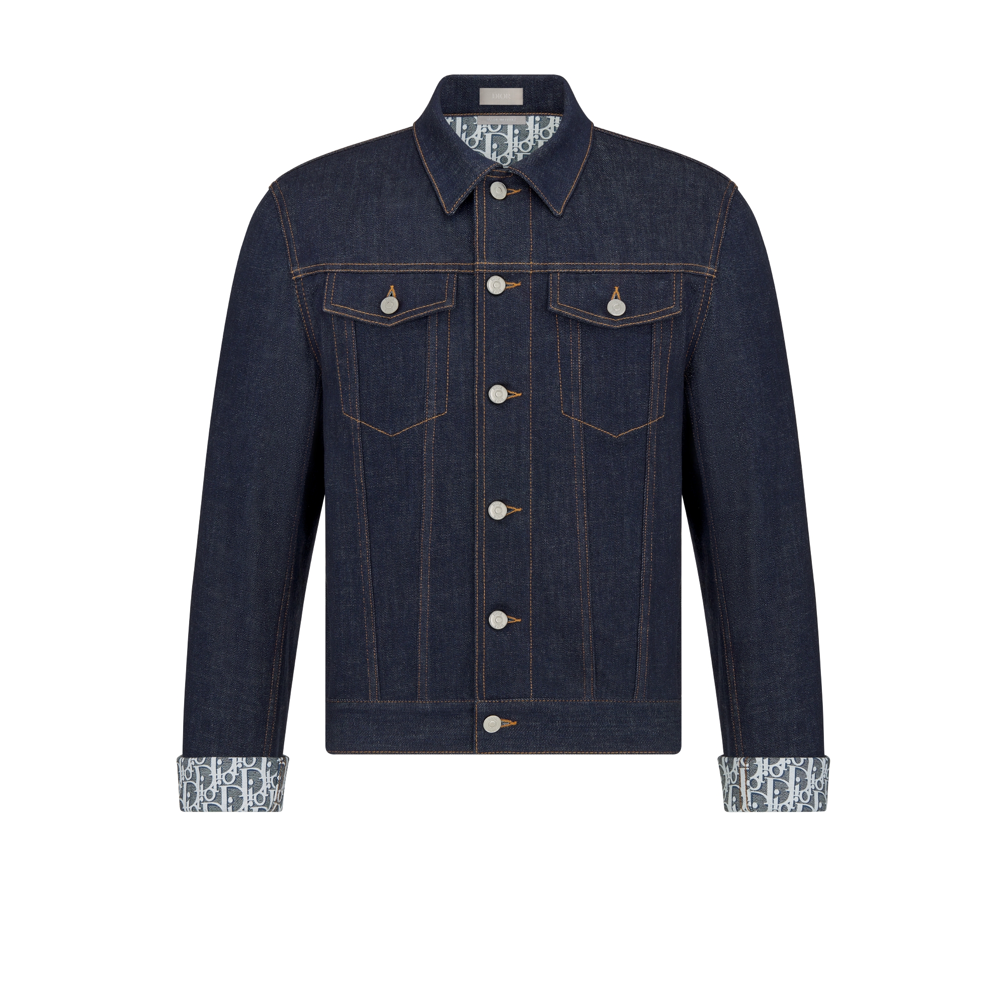 夹克 蓝色棉质混纺牛仔布 Oblique 印花 E10