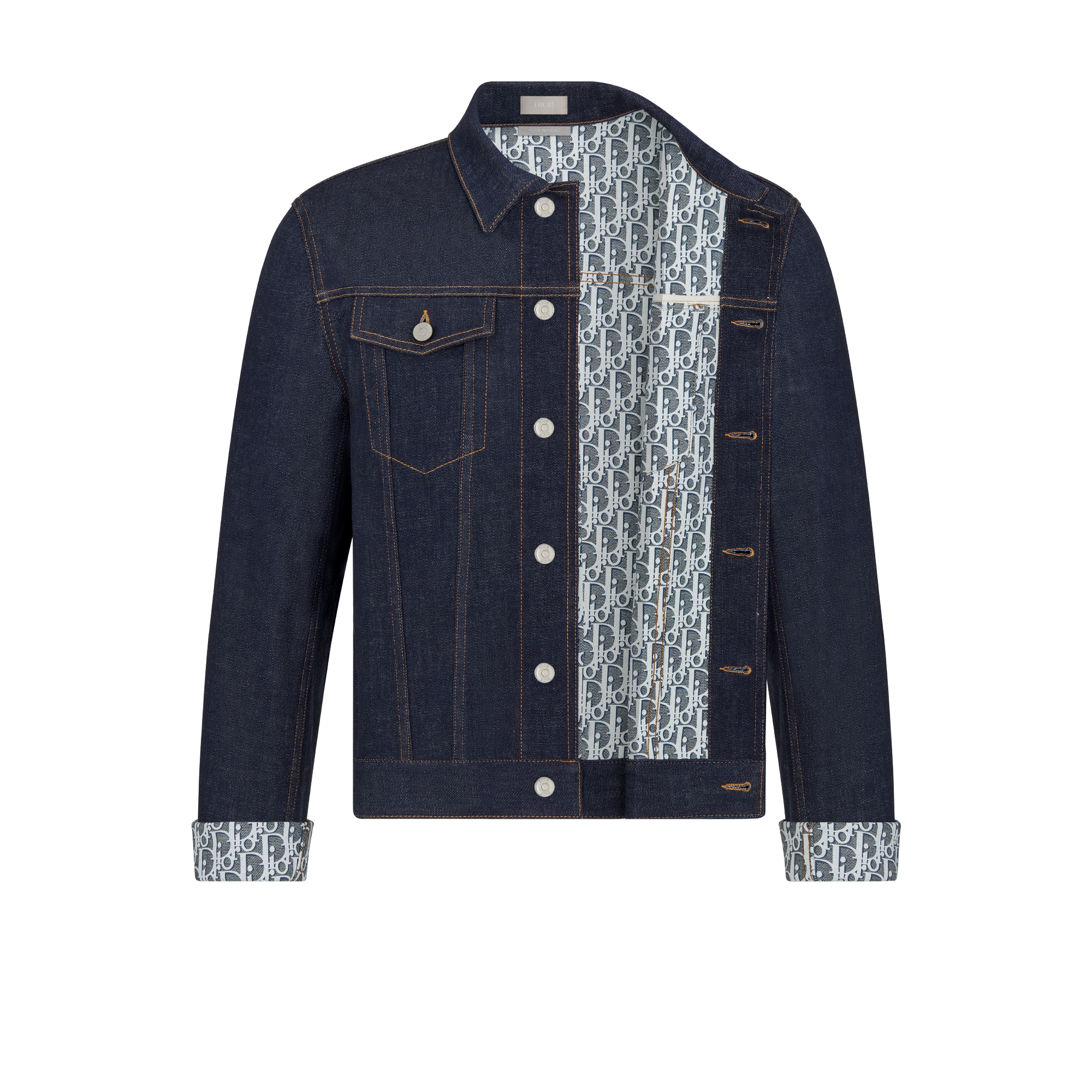 夹克 蓝色棉质混纺牛仔布 Oblique 印花 E12