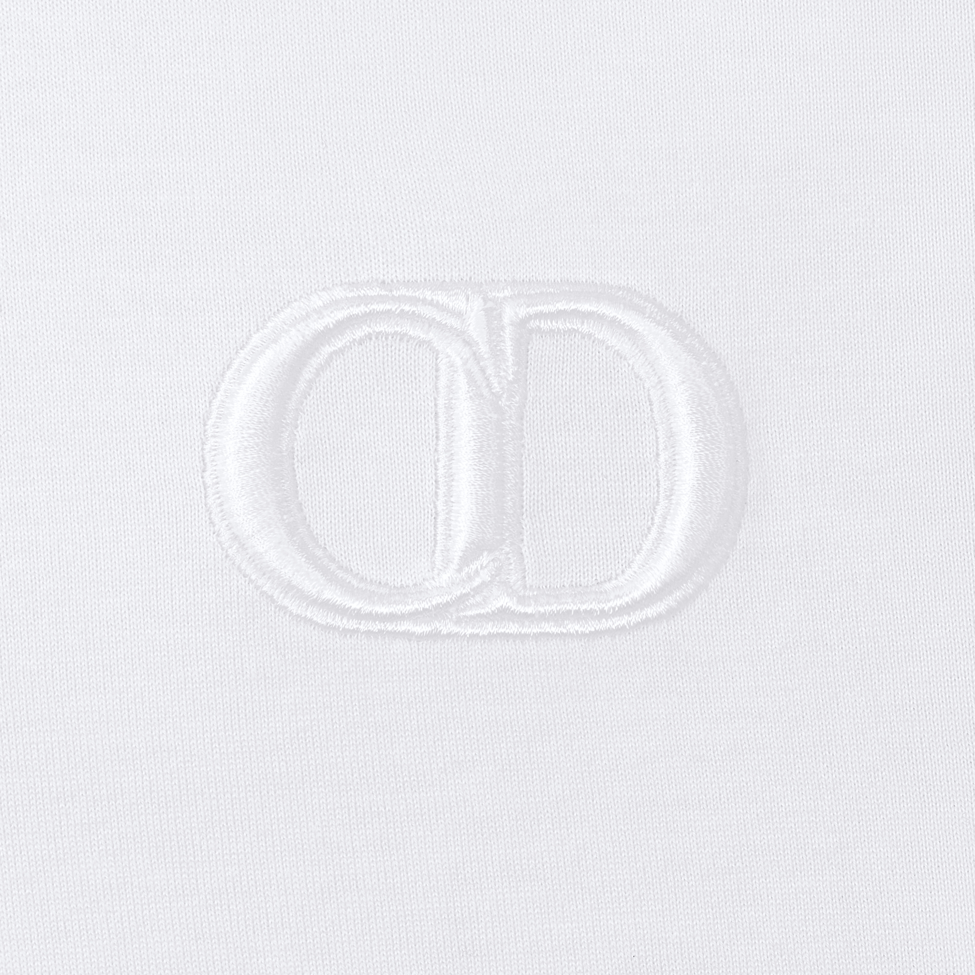 常规版型 T 恤 白色棉质平纹针织面料 CD Icon 刺绣 E09