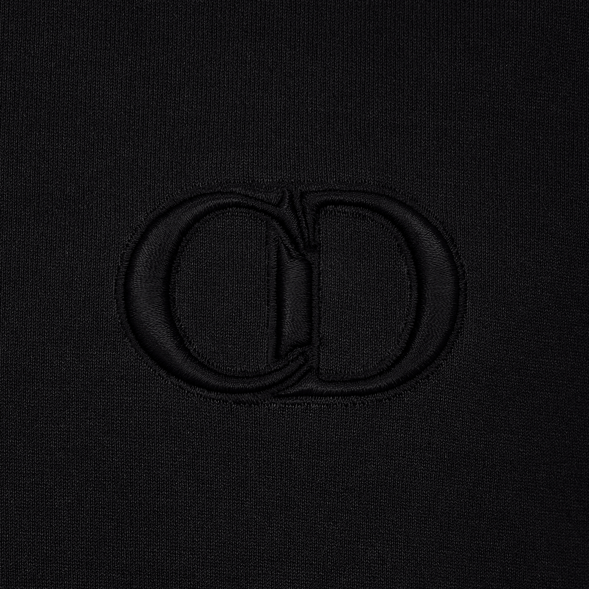 常规版型 T 恤 黑色棉质平纹针织面料 CD Icon 刺绣 E09