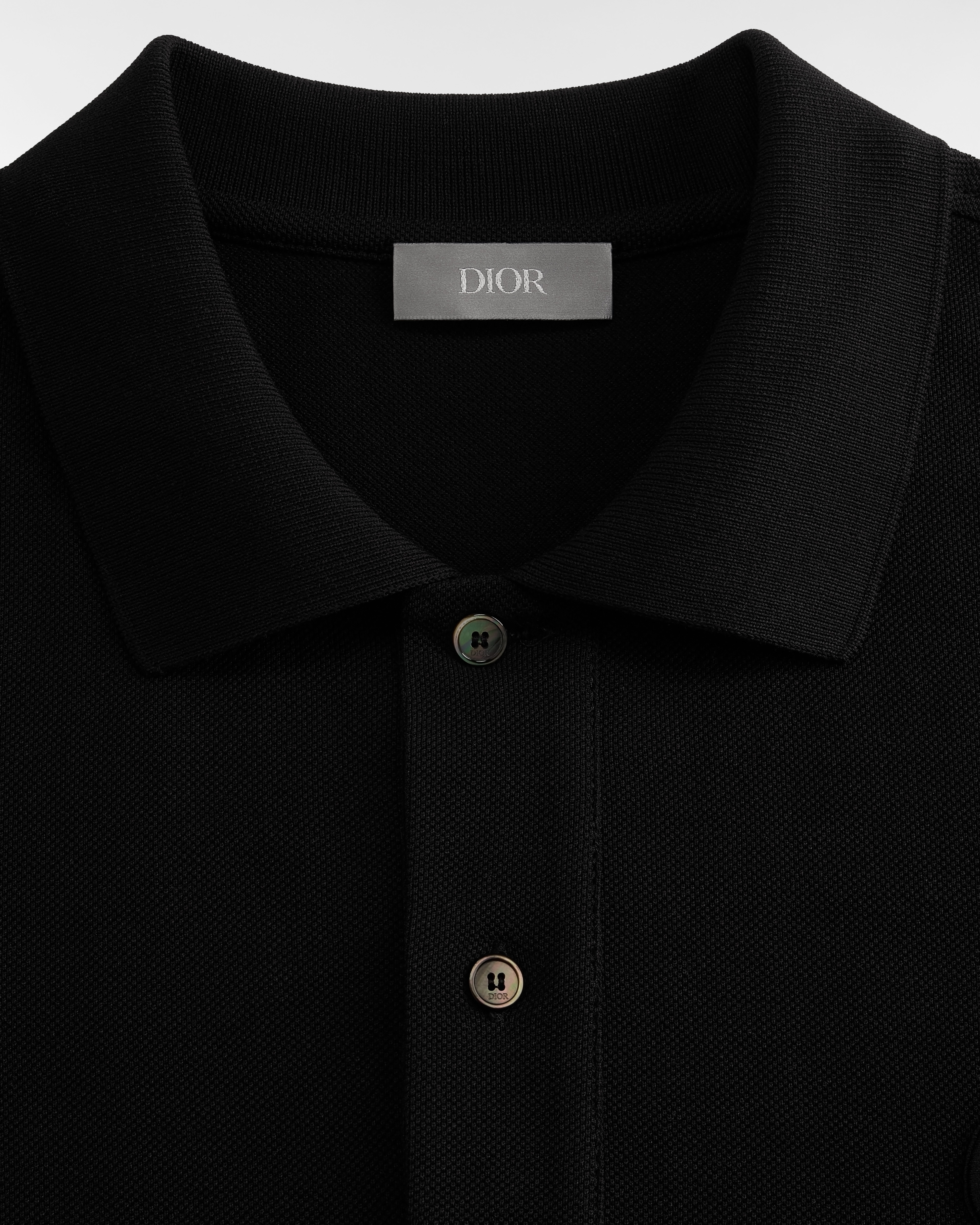 Polo 衫 黑色棉质珠地布 CD Icon 标志 E11