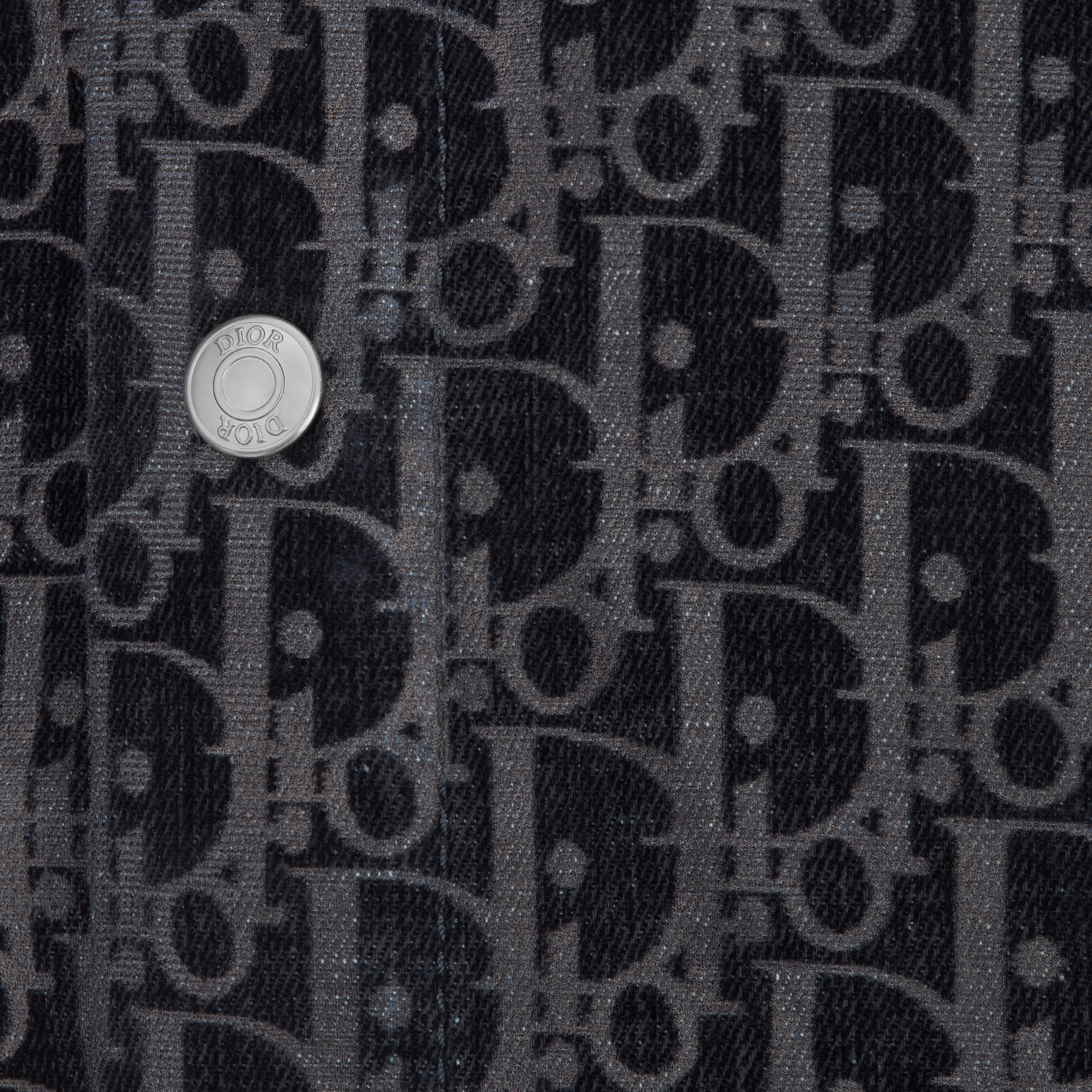 外套衬衫 蓝色棉质混纺斜纹面料 Oblique 印花 E09