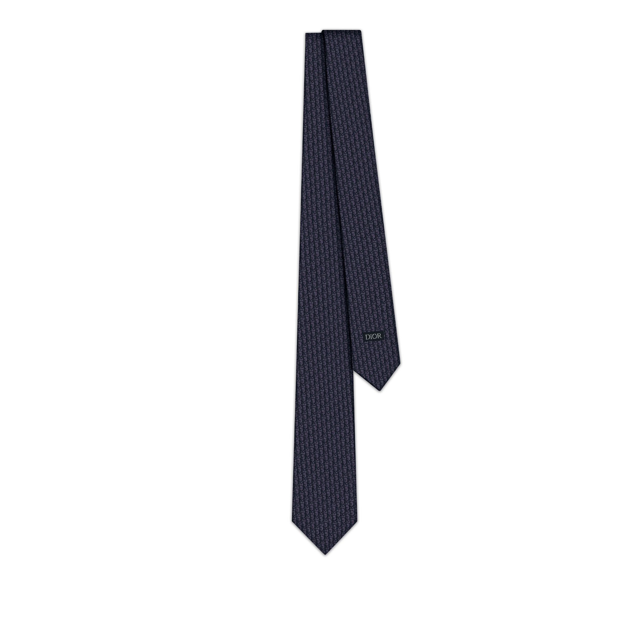 Dior 印花领带 海军蓝色桑蚕丝面料 Oblique 印花 E01