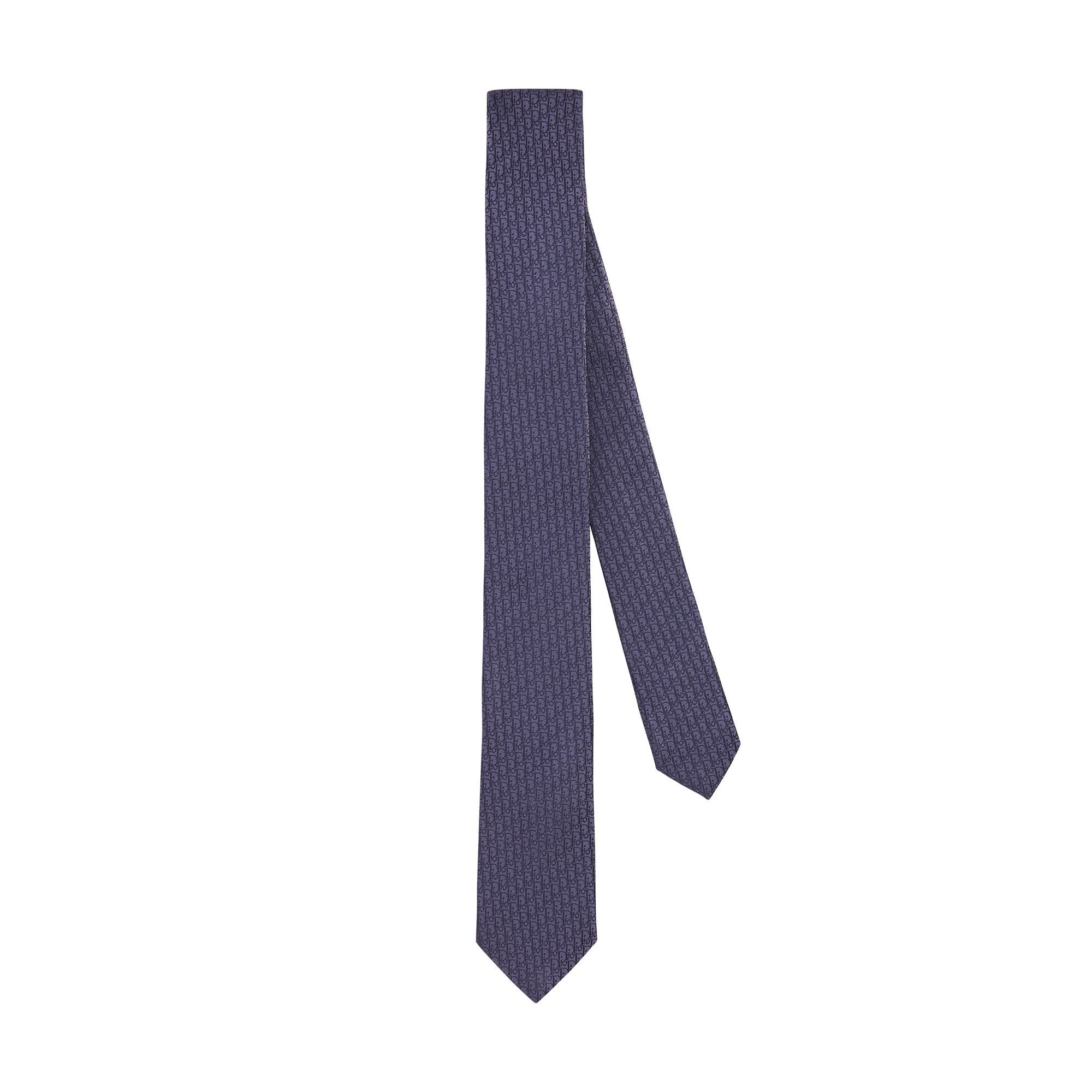  海军蓝色桑蚕丝面料 Oblique 印花