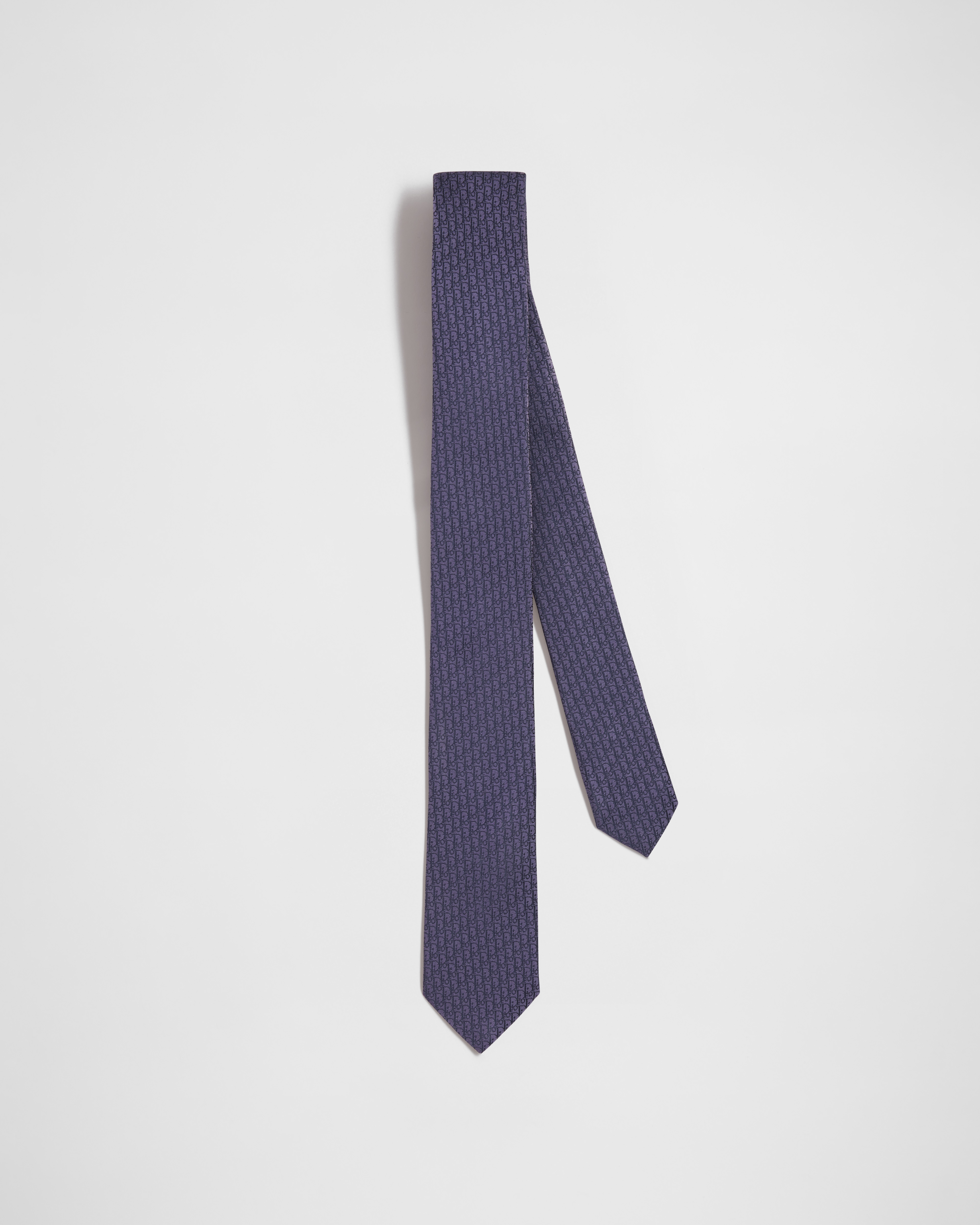 Dior 印花领带 海军蓝色桑蚕丝面料 Oblique 印花 E01