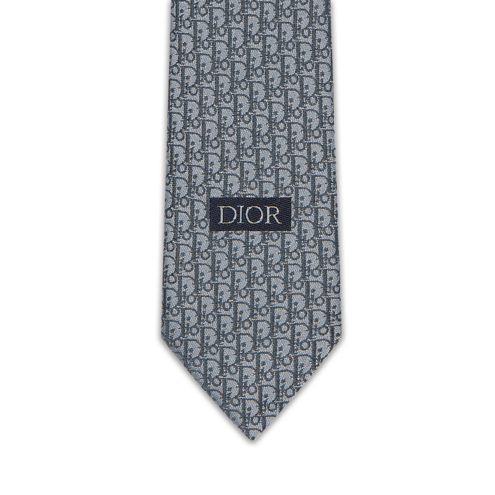 Dior 印花领带 灰色桑蚕丝面料 Oblique 印花 E09