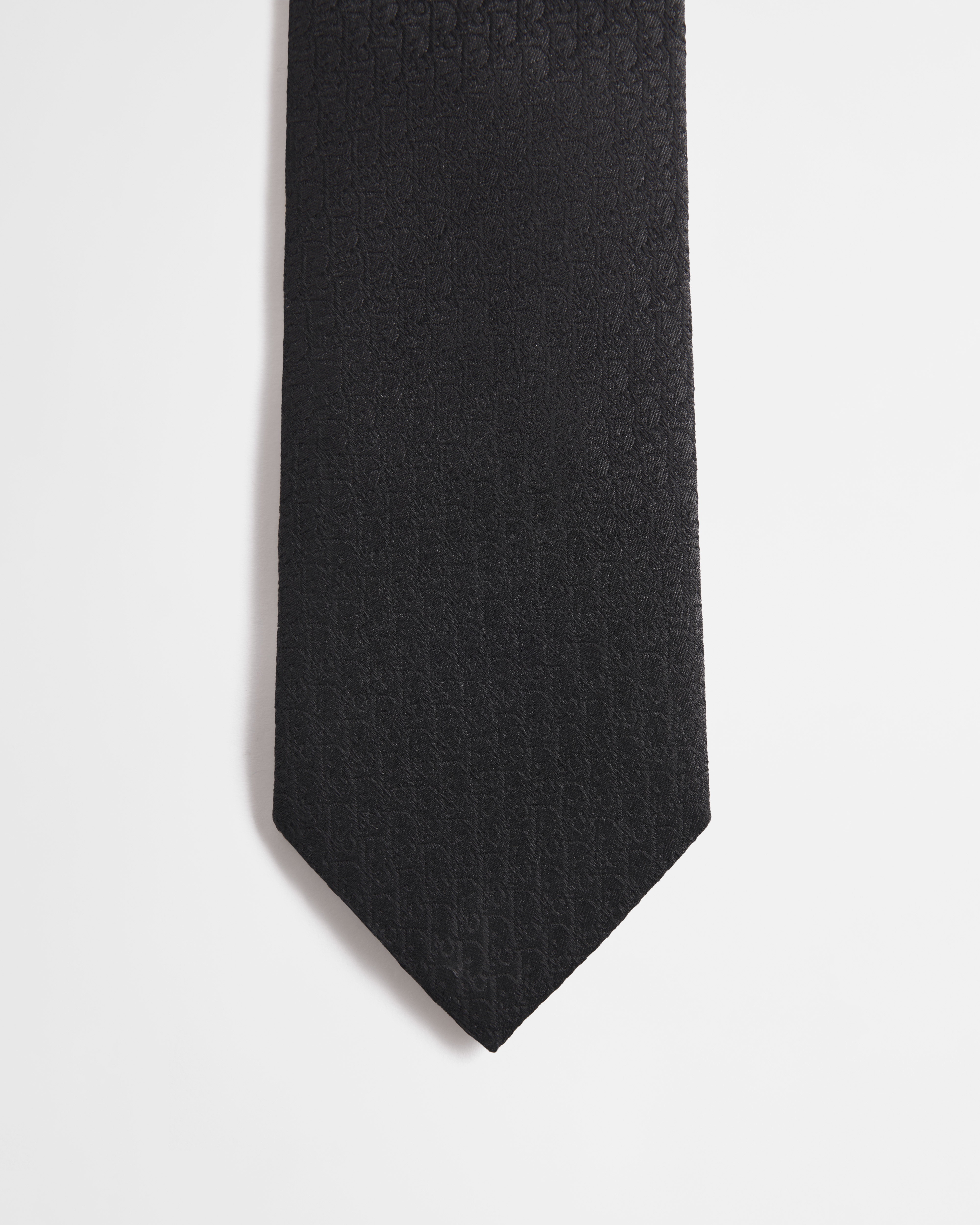 Dior 印花领带 黑色桑蚕丝面料 Oblique 印花 E09