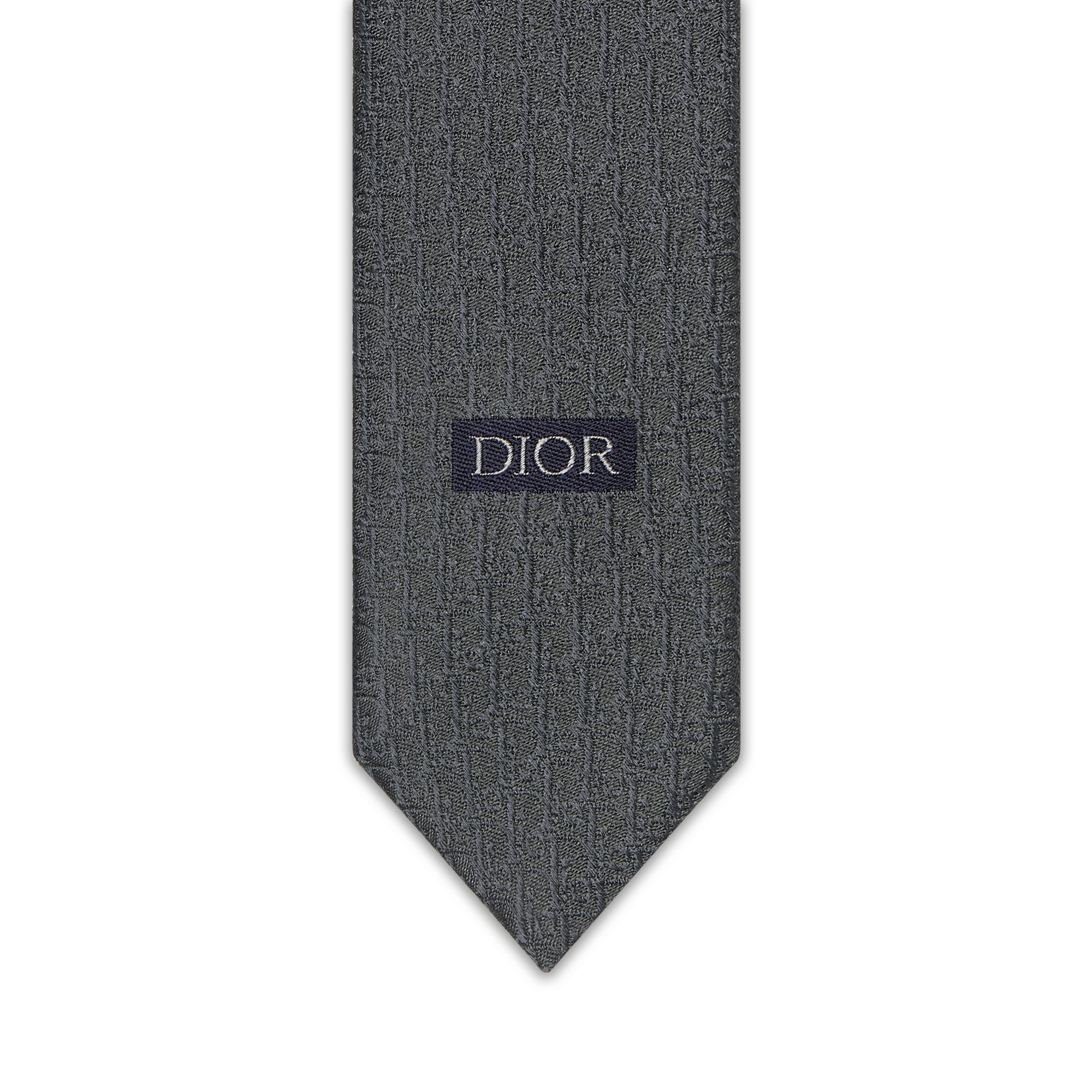 Dior 印花领带 煤灰色桑蚕丝面料 Oblique 印花 E09