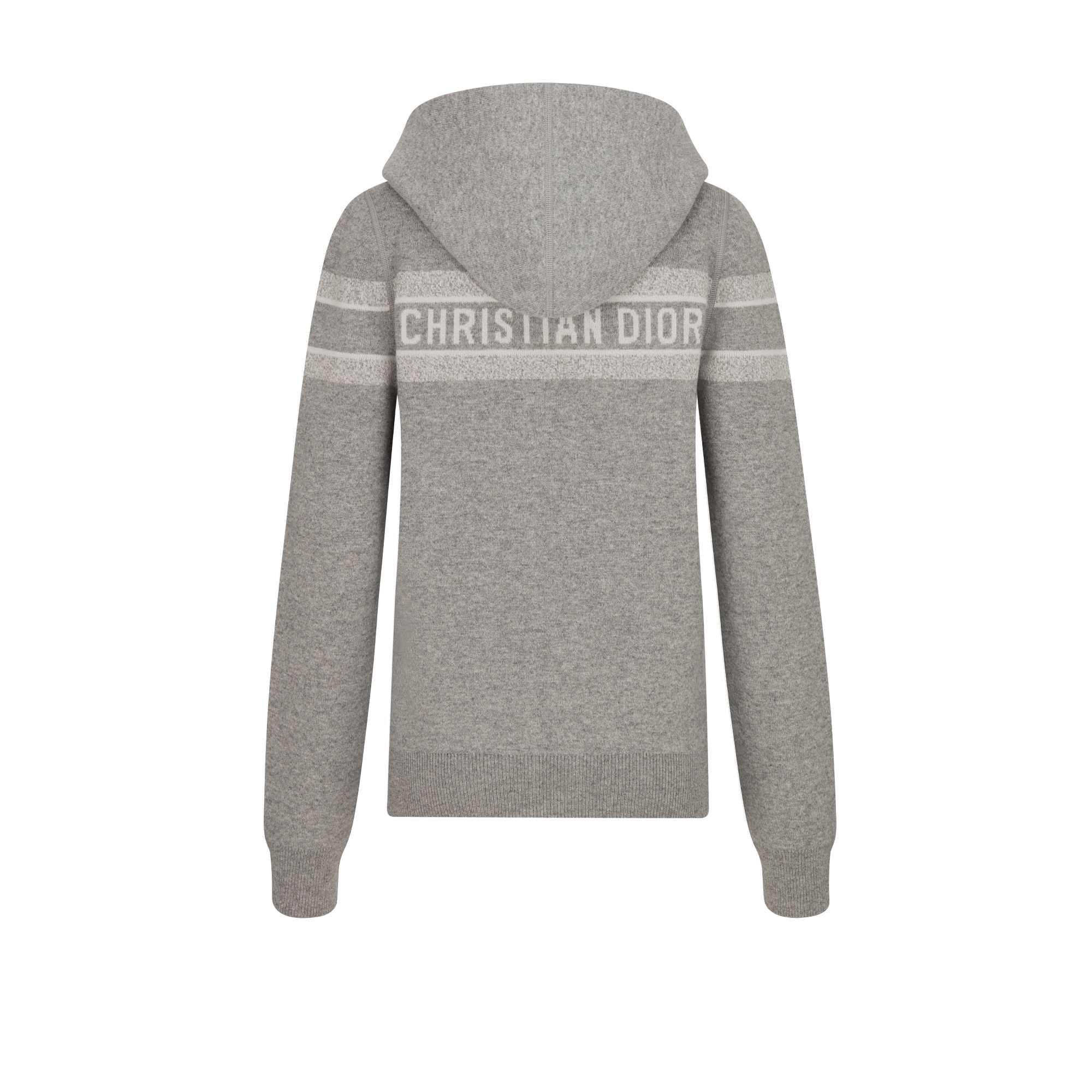  灰色山羊绒混纺针织面料 Oblique 印花