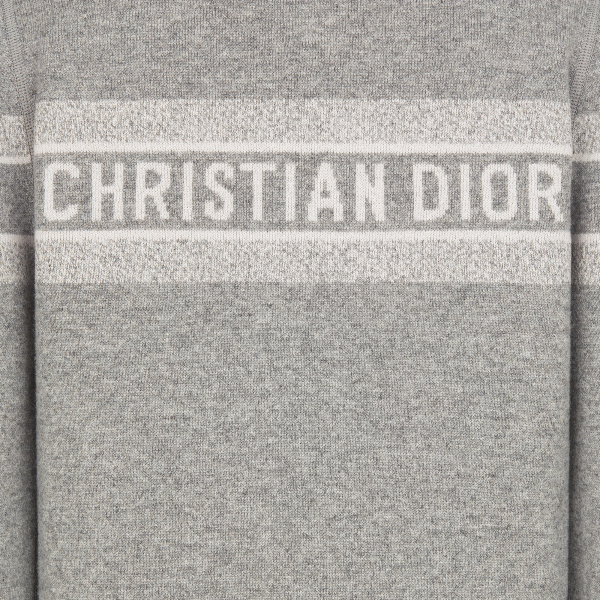 双面连帽拉链开衫 灰色山羊绒混纺针织面料 Oblique 印花 E09