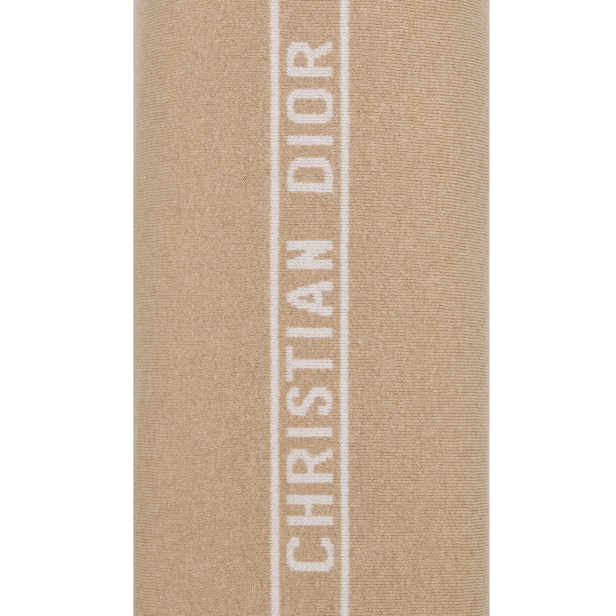 双面喇叭裤 米色山羊绒混纺针织面料 Oblique 印花 E09