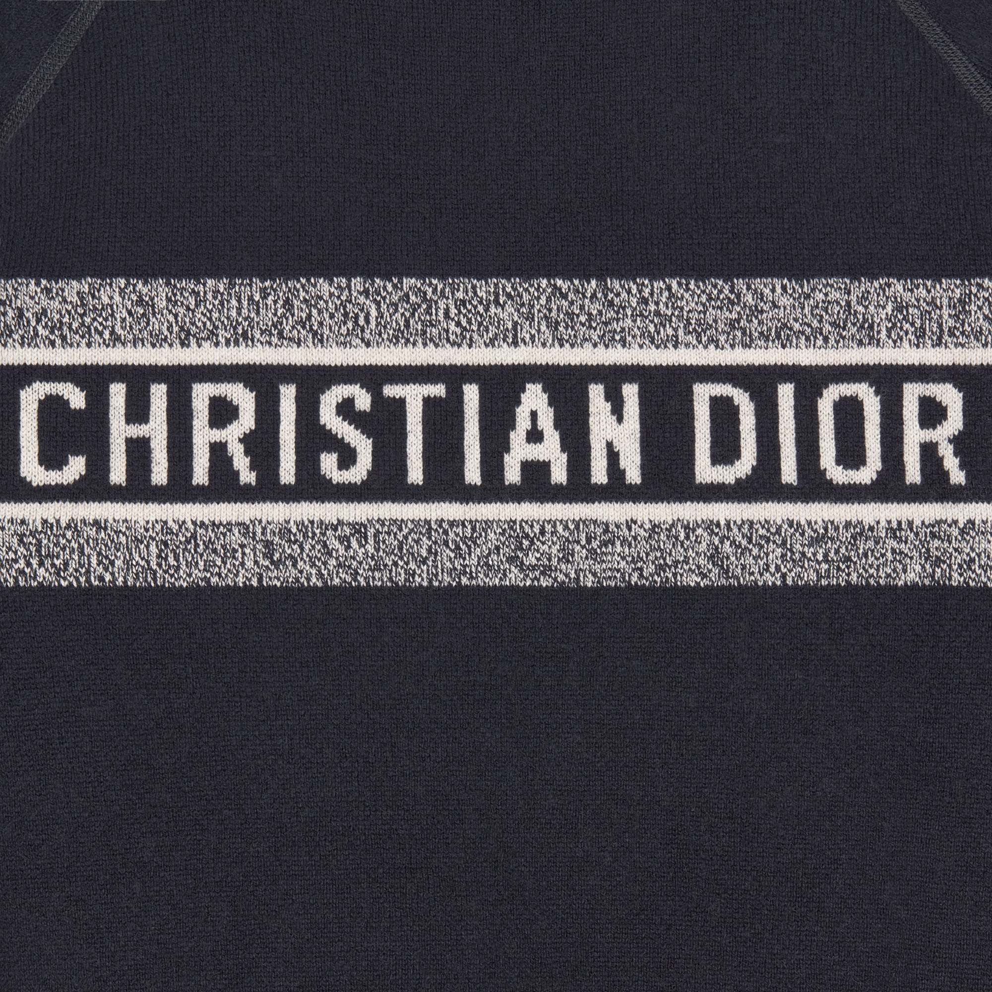 双面圆领毛衫 蓝色双面山羊绒混纺科技面料 Oblique 印花 E09