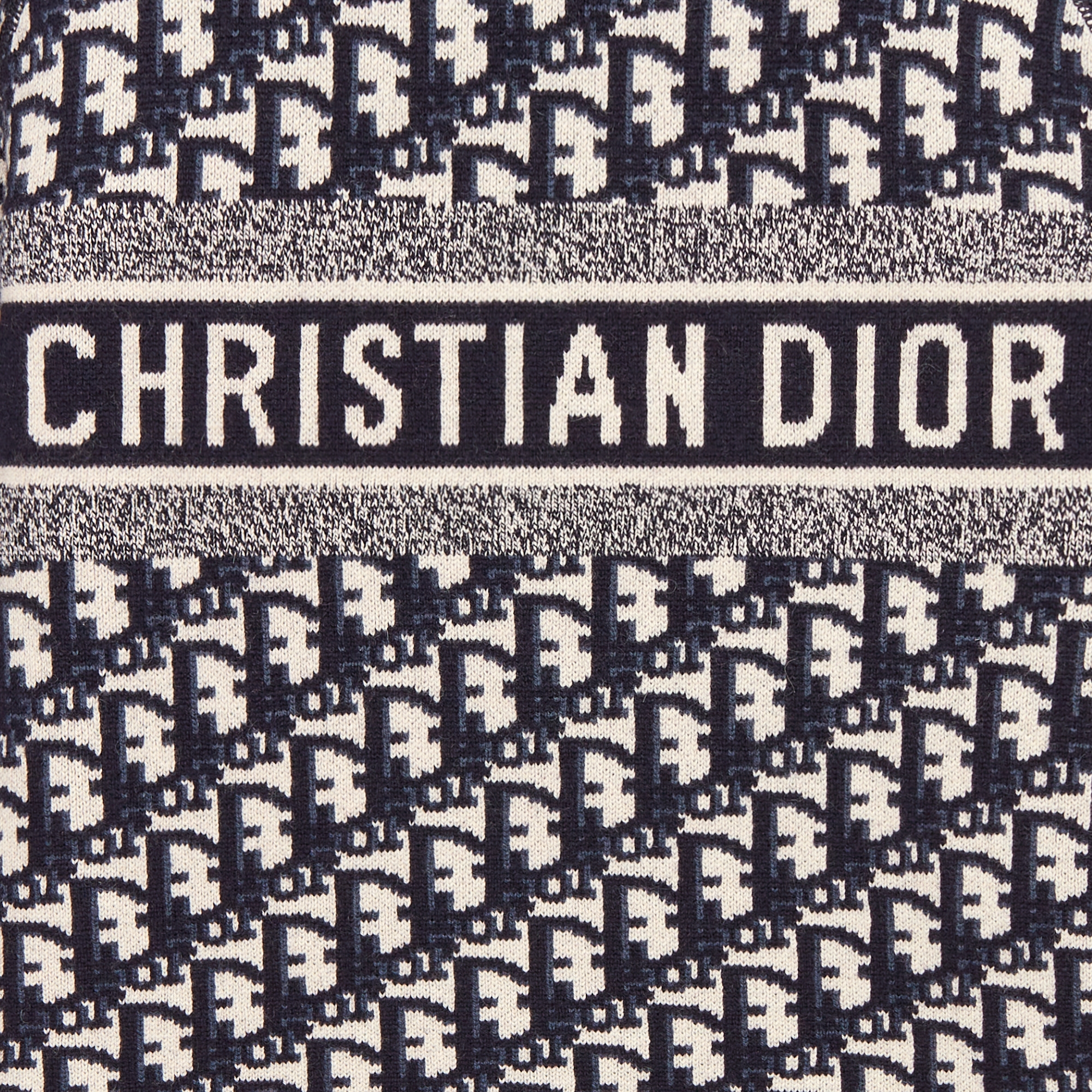 双面圆领毛衫 蓝色双面山羊绒混纺科技面料 Oblique 印花 E12