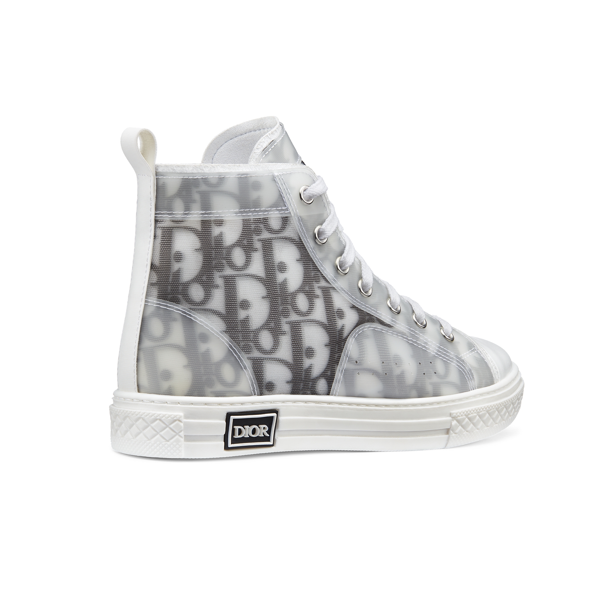 儿童 B23 League 高帮运动鞋 白色和黑色科技帆布面料 Oblique 印花 E05