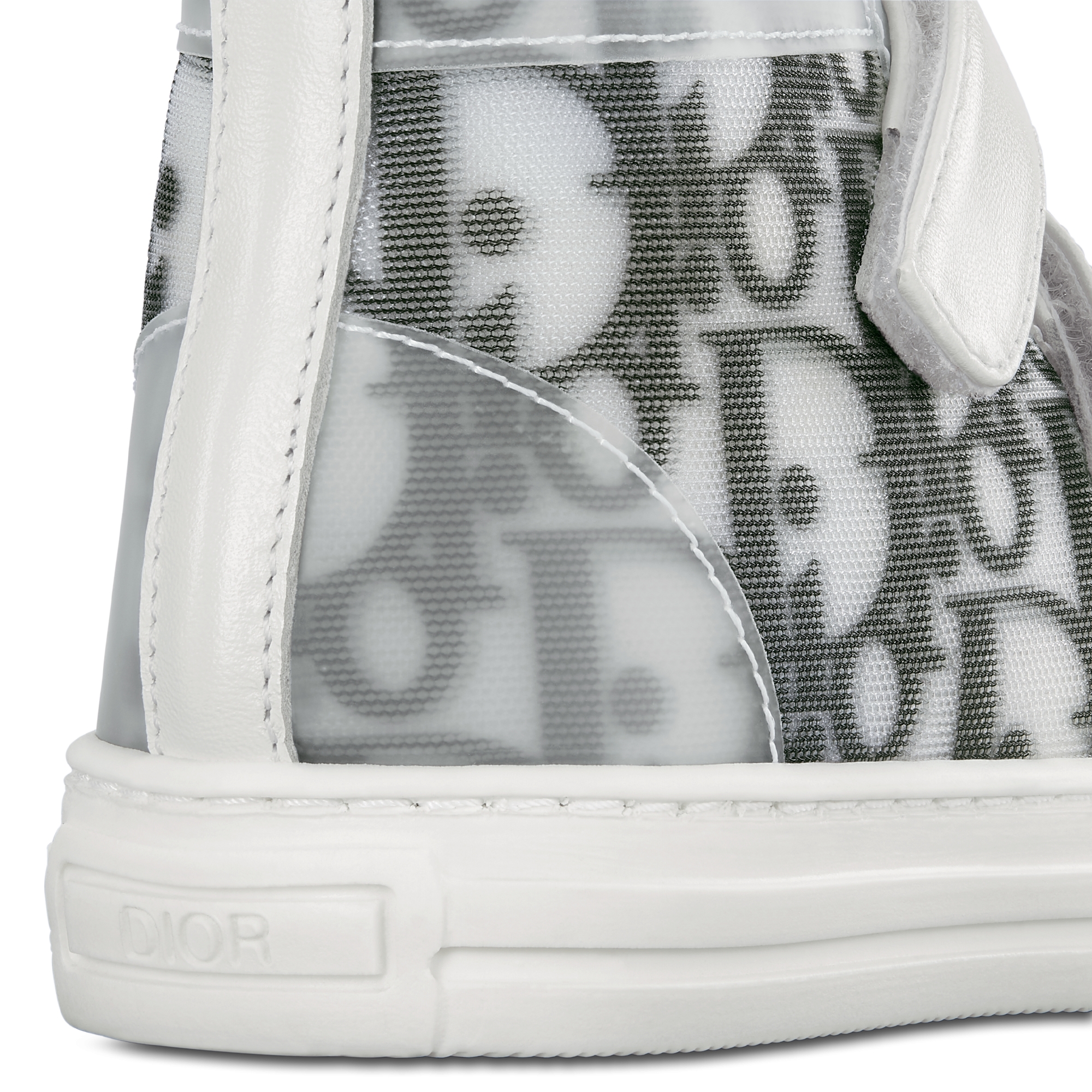 儿童 B23 League 高帮运动鞋 白色和黑色科技帆布面料 Oblique 印花 E09