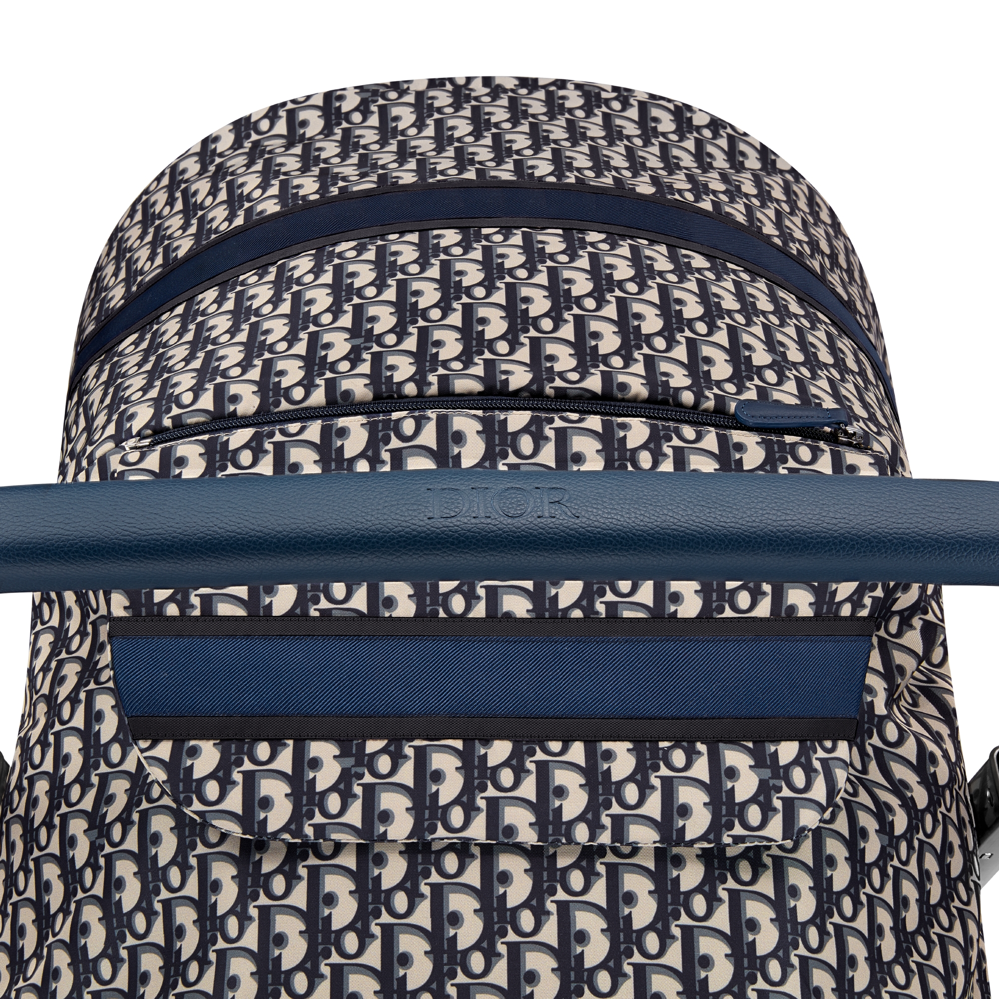 婴儿车 蓝色和米色防水效果面料 Oblique 印花 E12