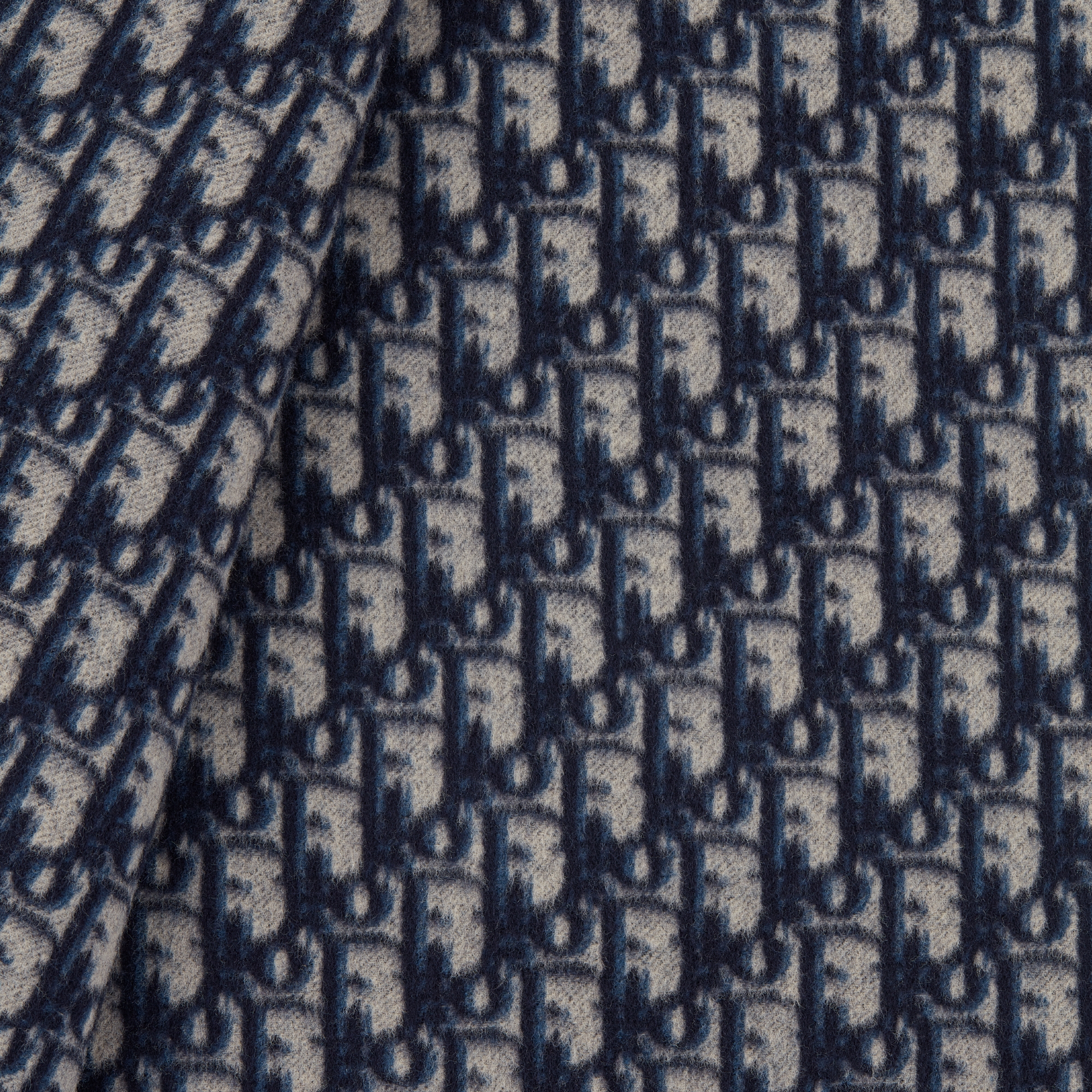 大衣 蓝色双面绵羊毛混纺面料搭配腰带 E10