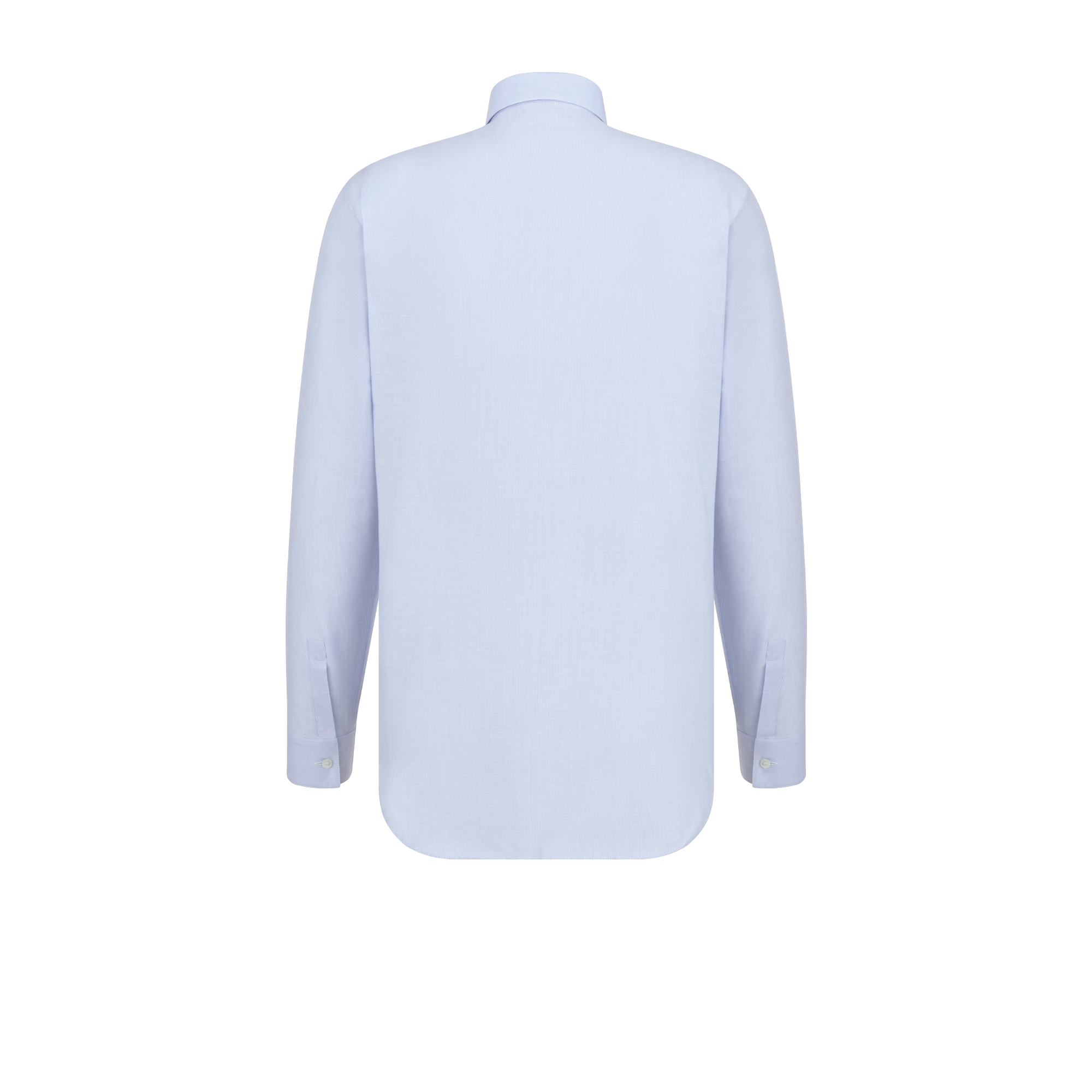 衬衫 蓝色棉质和亚麻混纺面料 CD Icon 刺绣 E08