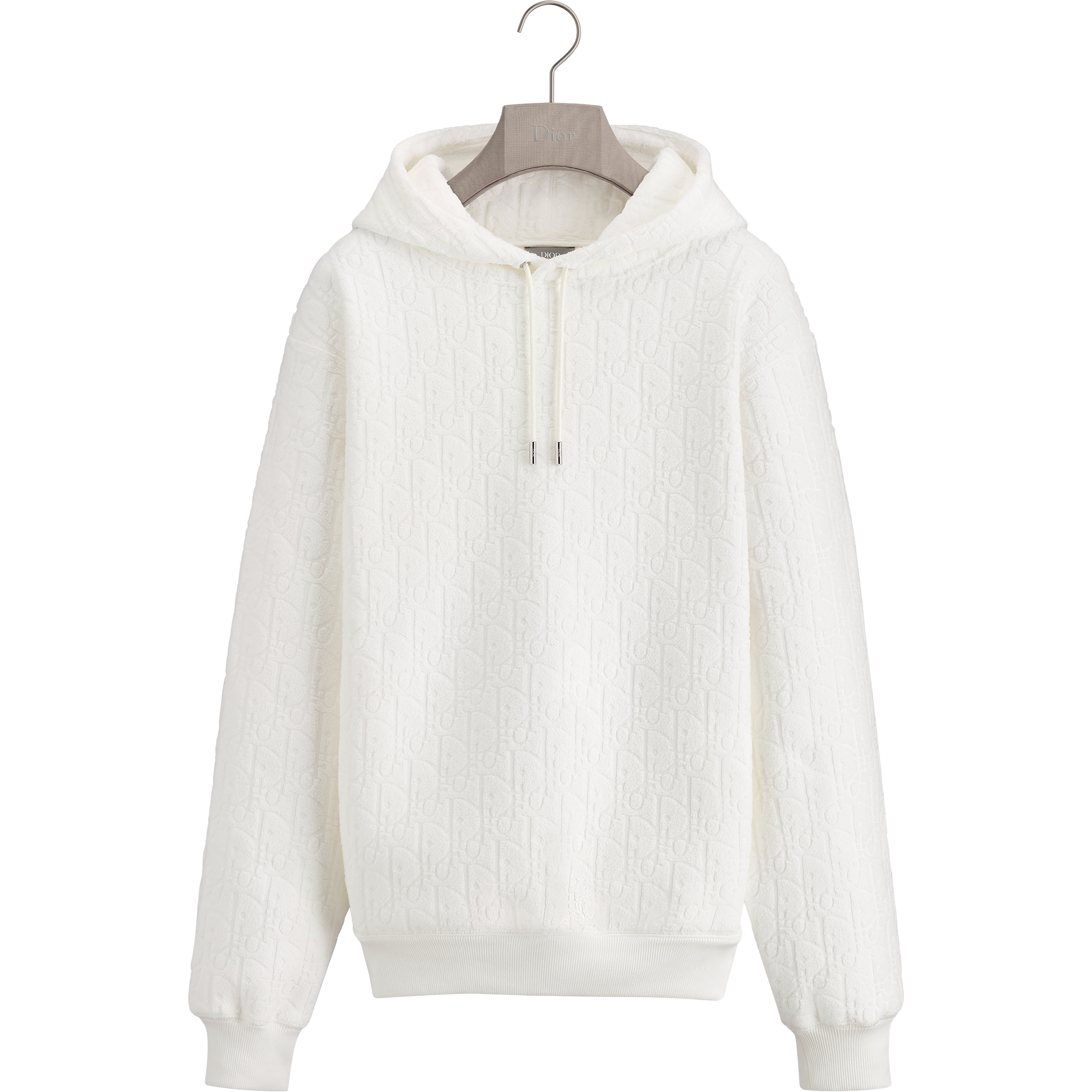  灰白色棉质起绒面料 Oblique 印花