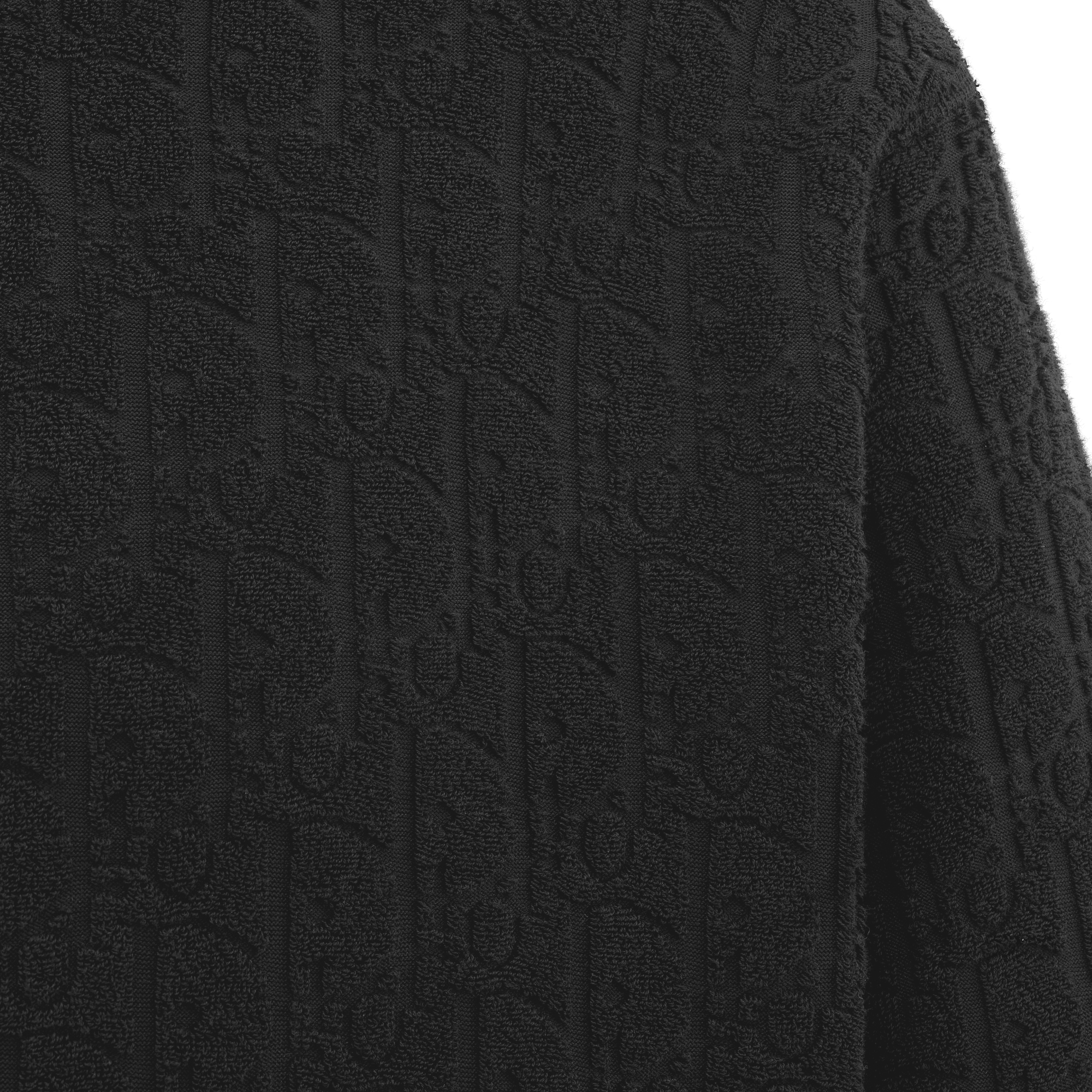 宽松版型连帽运动衫 黑色棉质起绒面料 Oblique 印花 E09