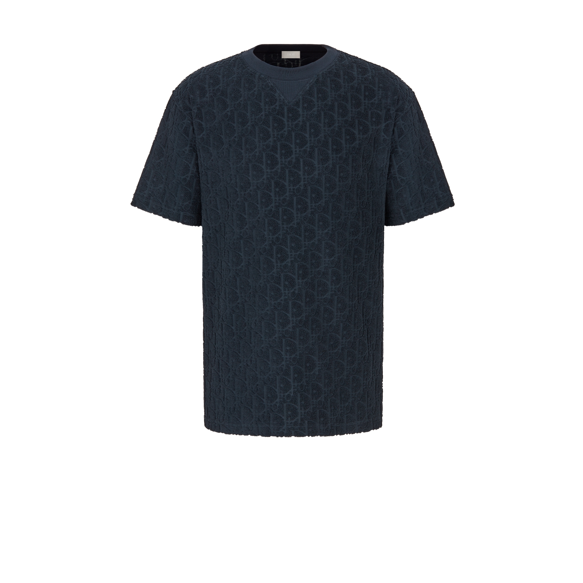 宽松版型 T 恤 海军蓝色棉质毛圈面料 Oblique 印花 E01