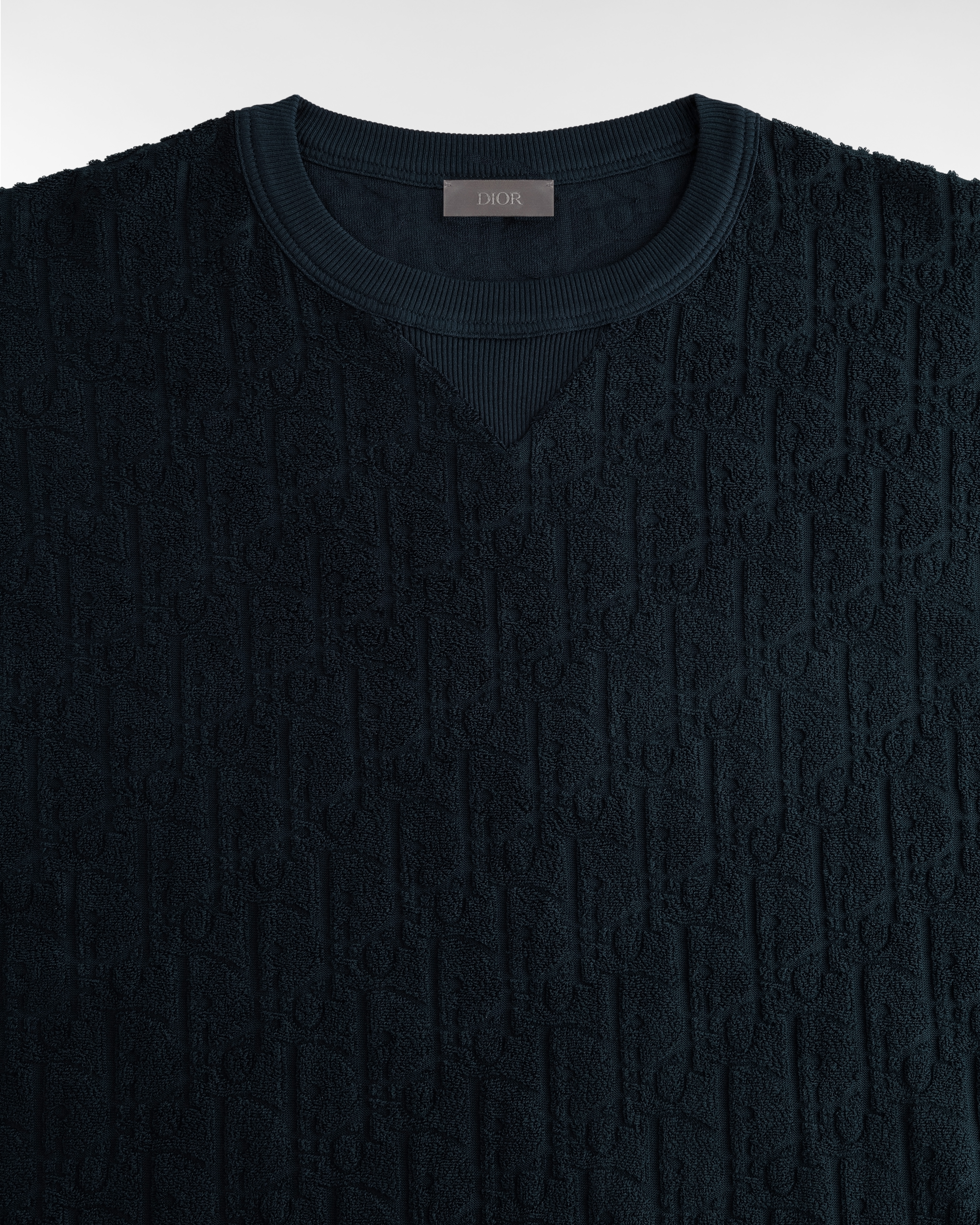 宽松版型 T 恤 海军蓝色棉质毛圈面料 Oblique 印花 E09