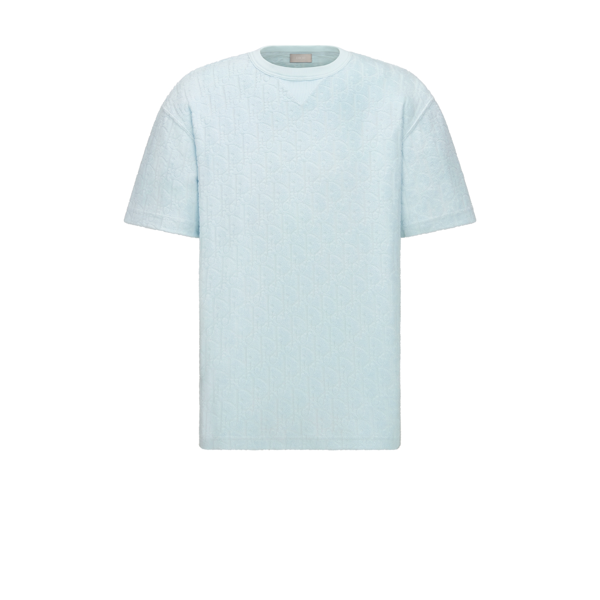 宽松版型 T 恤 蓝色棉质毛圈面料 Oblique 印花 E01