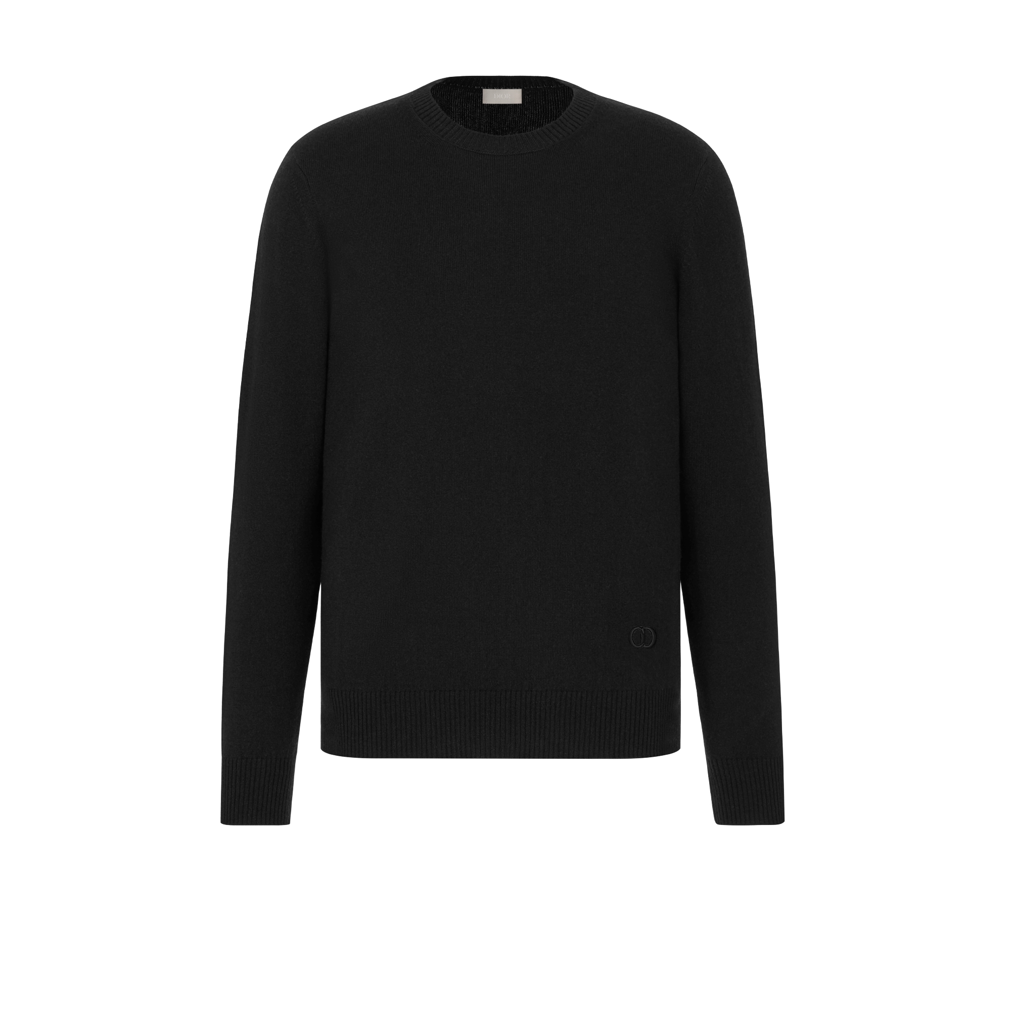 针织衫 黑色羊绒平纹针织面料“CD Icon”标志 E01