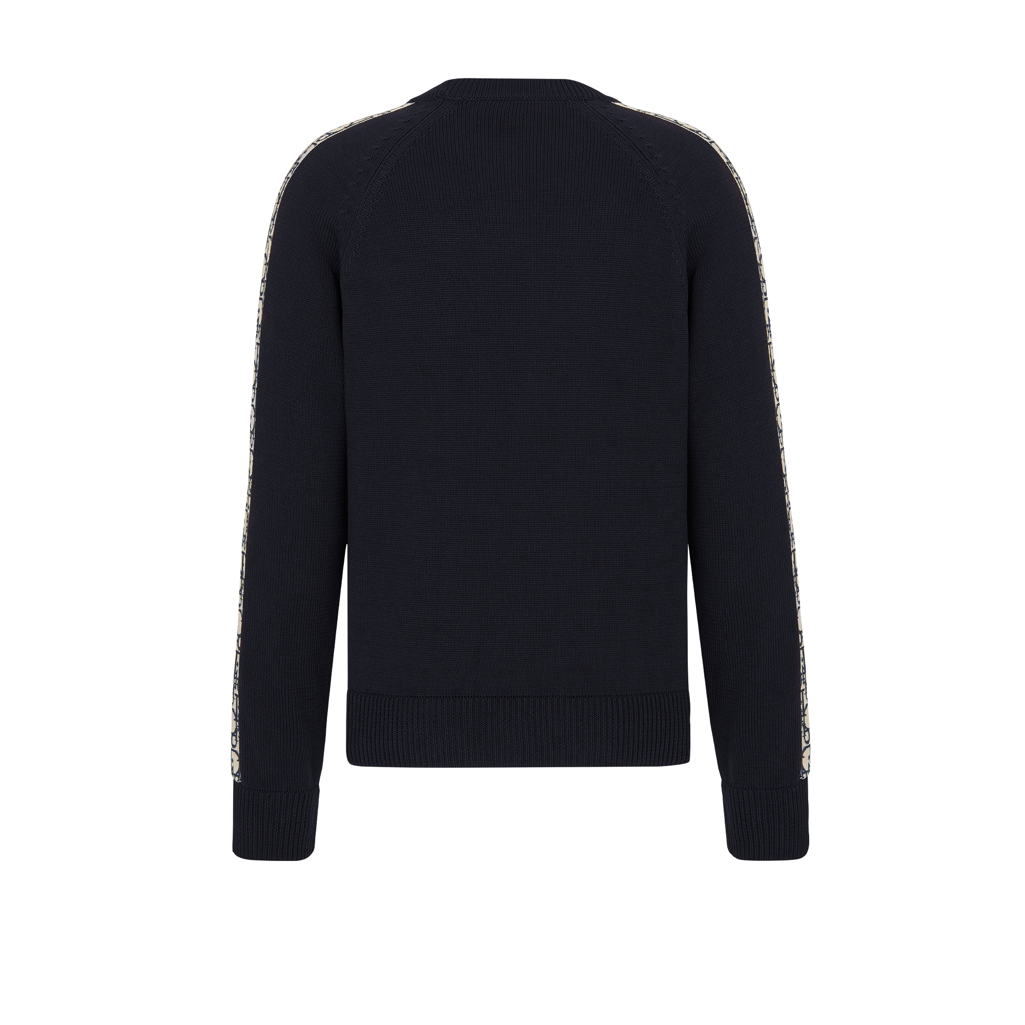 针织衫 深蓝色棉质平纹针织面料 Oblique 印花镶片 E08