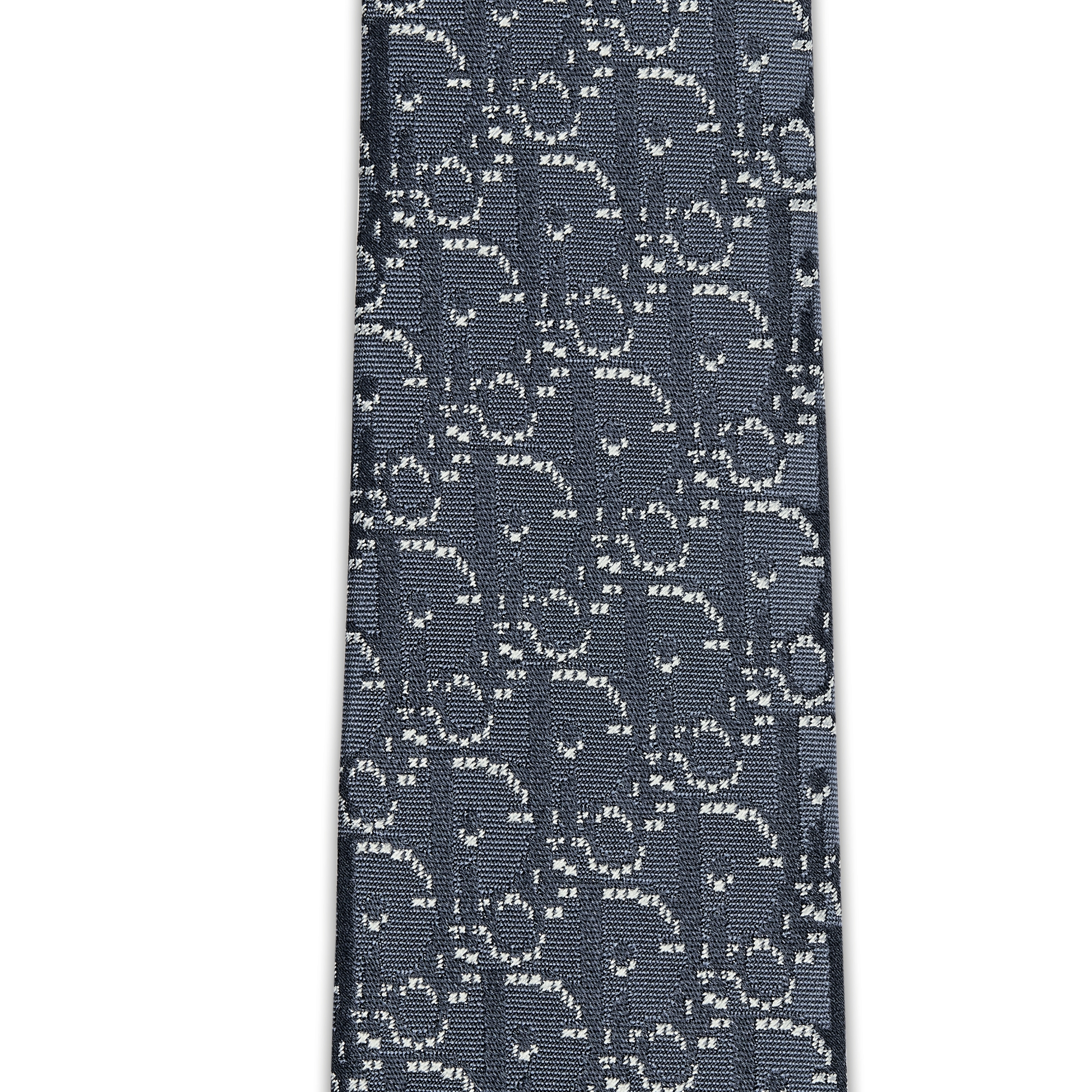 Dior 印花领带 蓝色、海军蓝色和白色桑蚕丝面料 Oblique Pixel 印花 E10