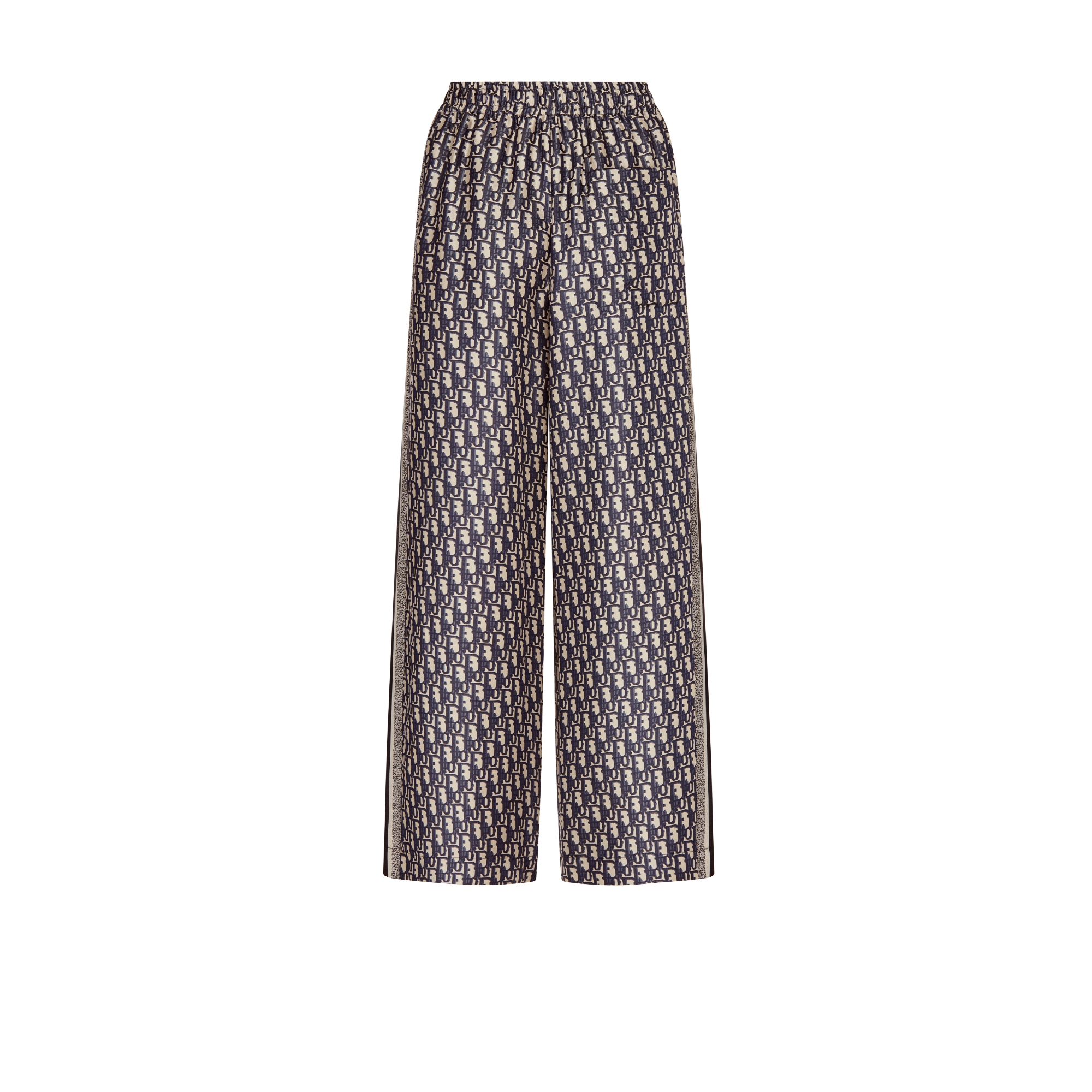 Dior Chez Moi 长裤 蓝色桑蚕丝斜纹面料 Oblique 印花 E08