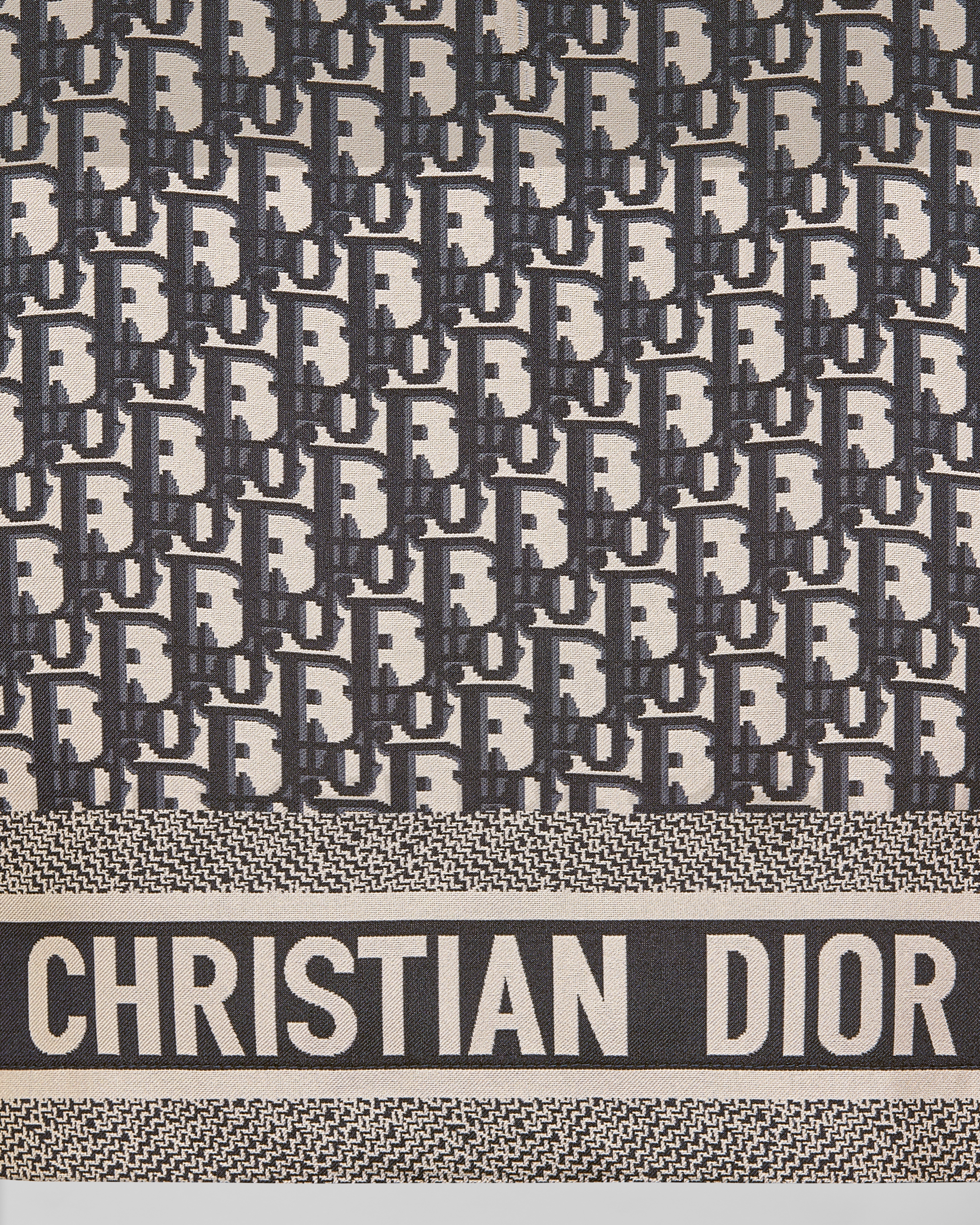 Dior Chez Moi 衬衫 蓝色桑蚕丝斜纹面料 Oblique 印花 E09