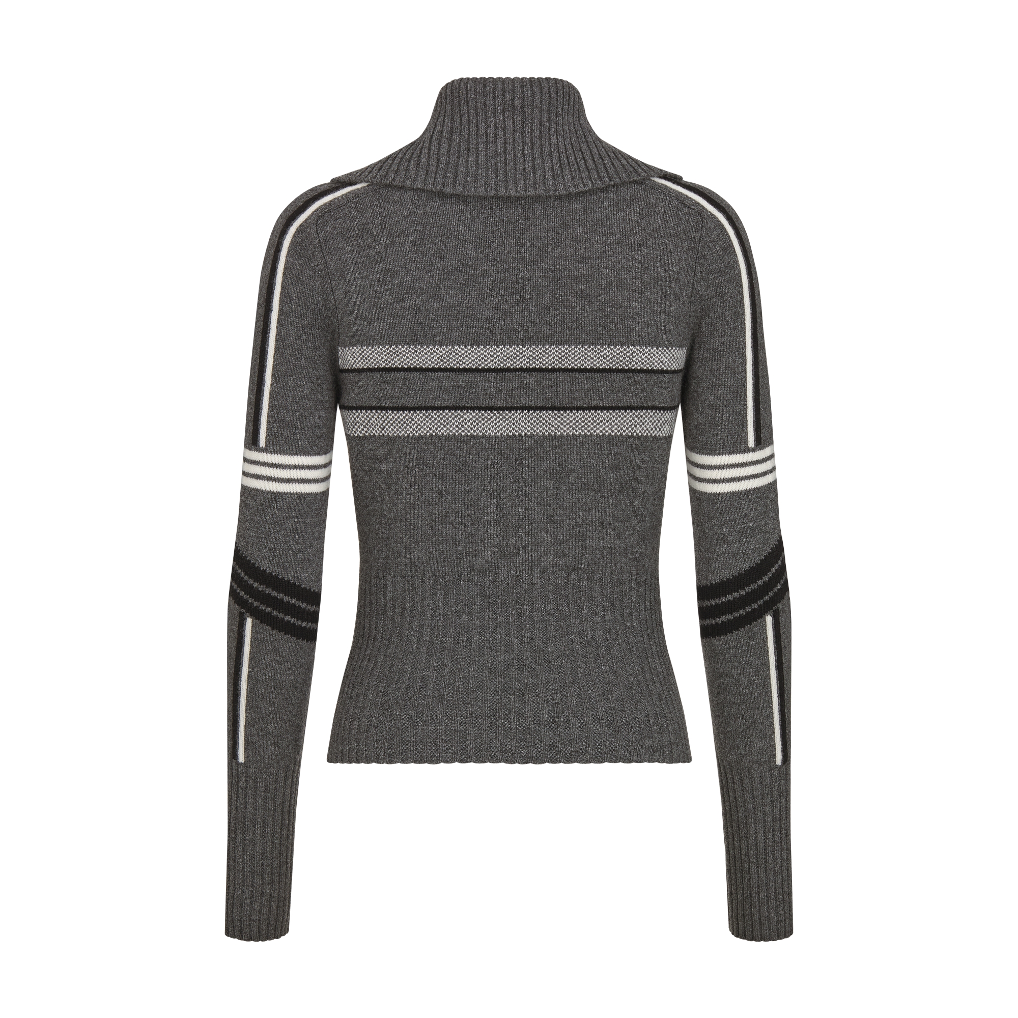 DiorAlps 半高领针织衫 灰色绵羊毛和山羊绒混纺针织面料白色 Dior Star 图案 E08