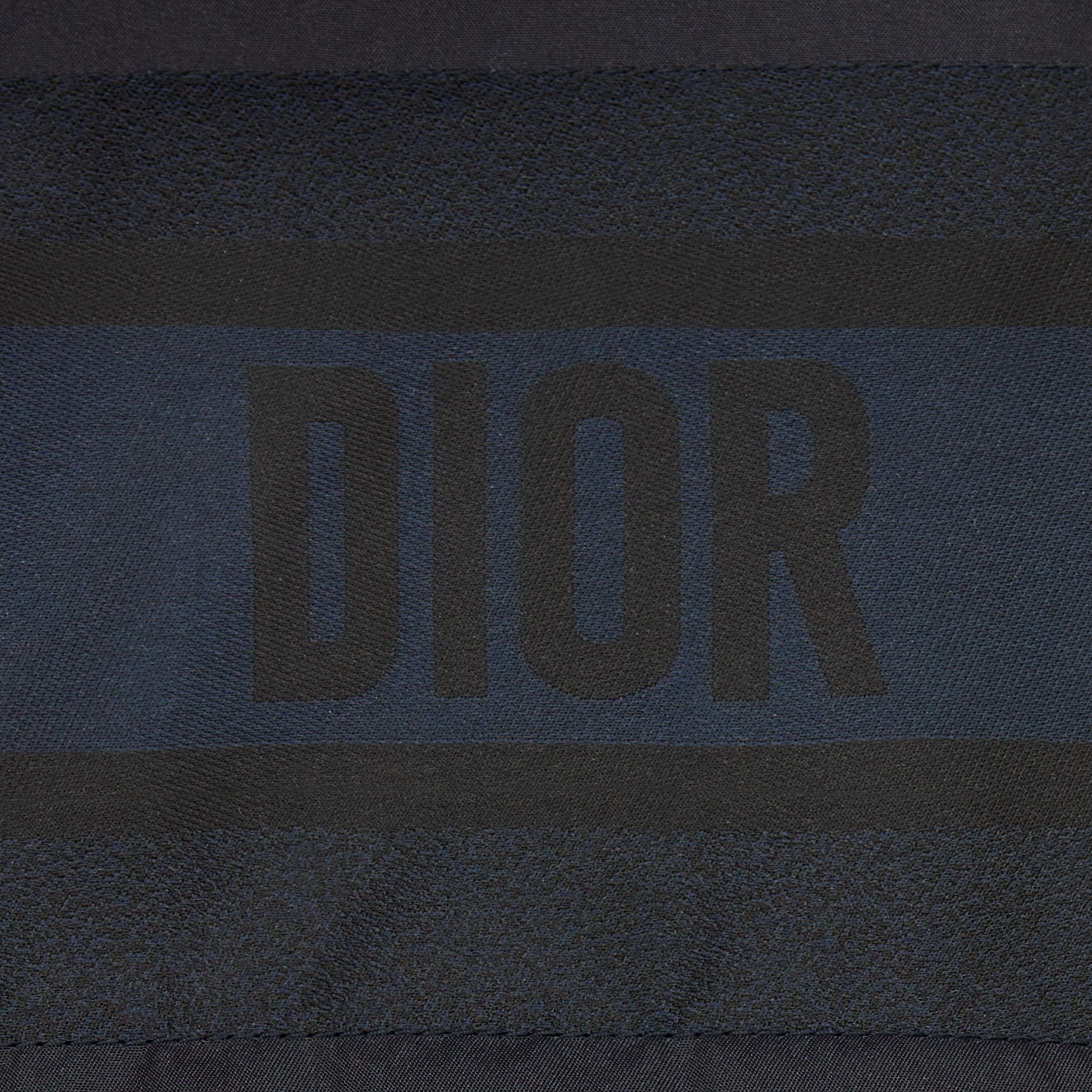 双面长款夹克 蓝色和米白色绗缝塔夫绸科技面料 Oblique 印花 E12