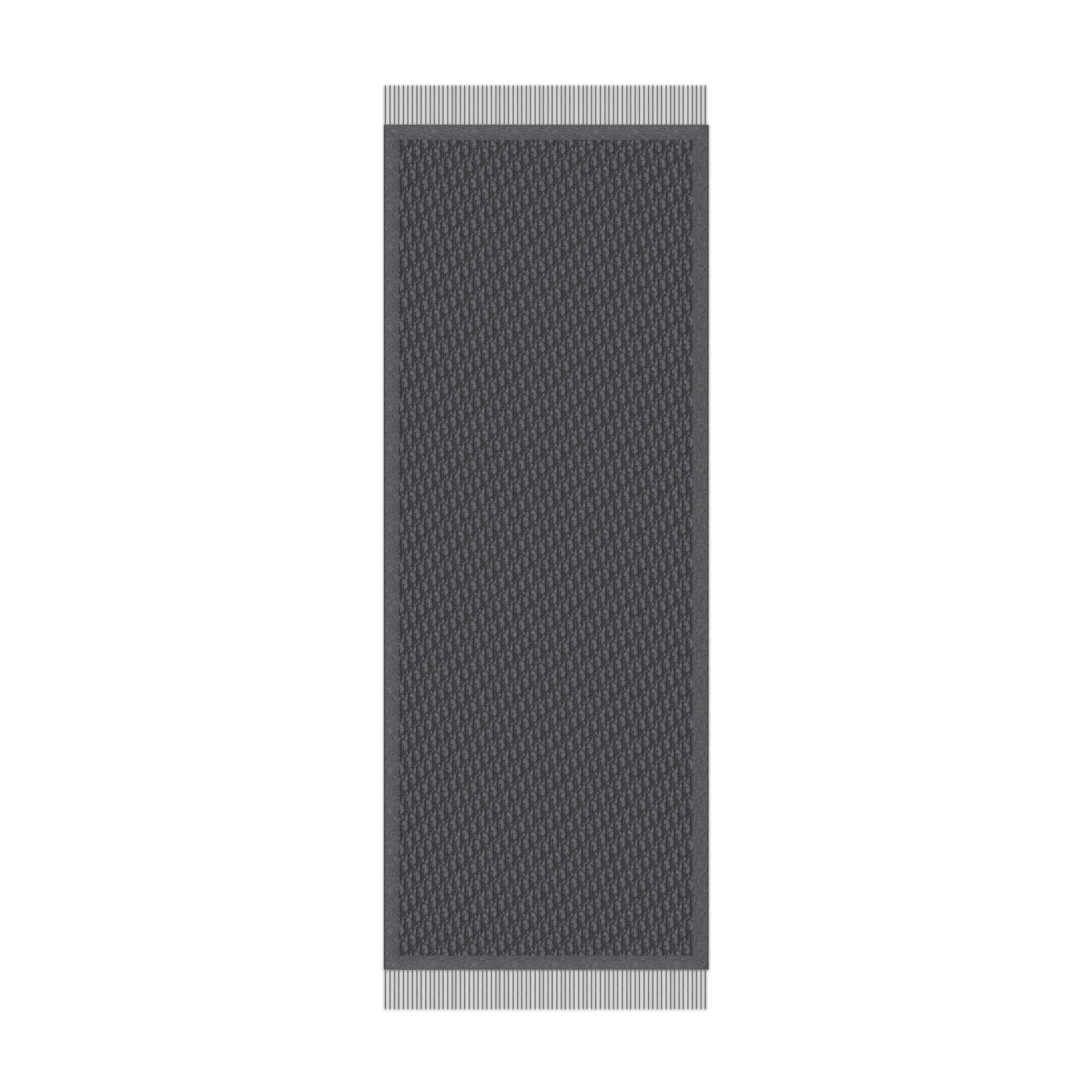 Dior 印花围巾 深灰色和黑色桑蚕丝面料 Oblique 印花 E07