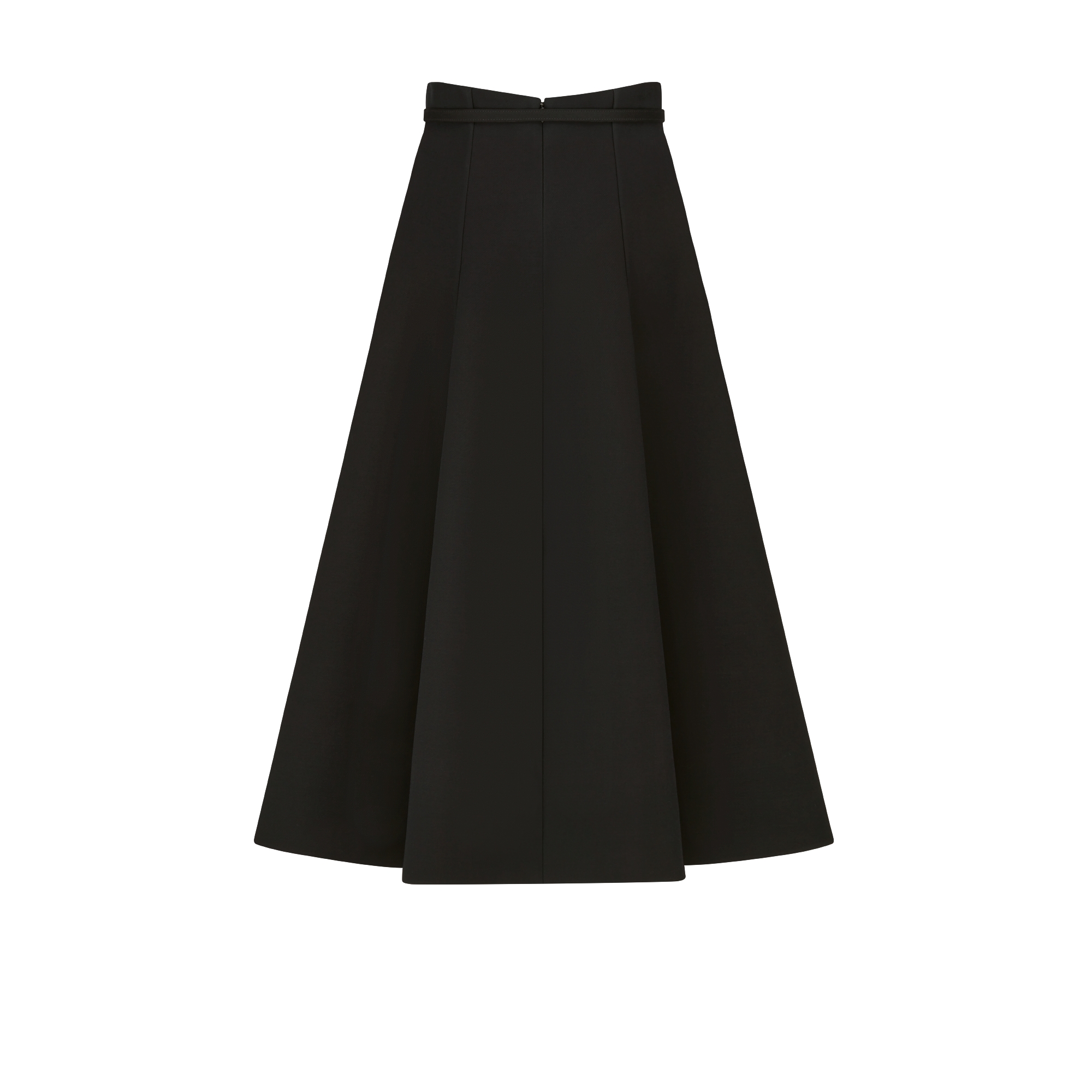 半裙 黑色绵羊毛和桑蚕丝混纺面料 E08