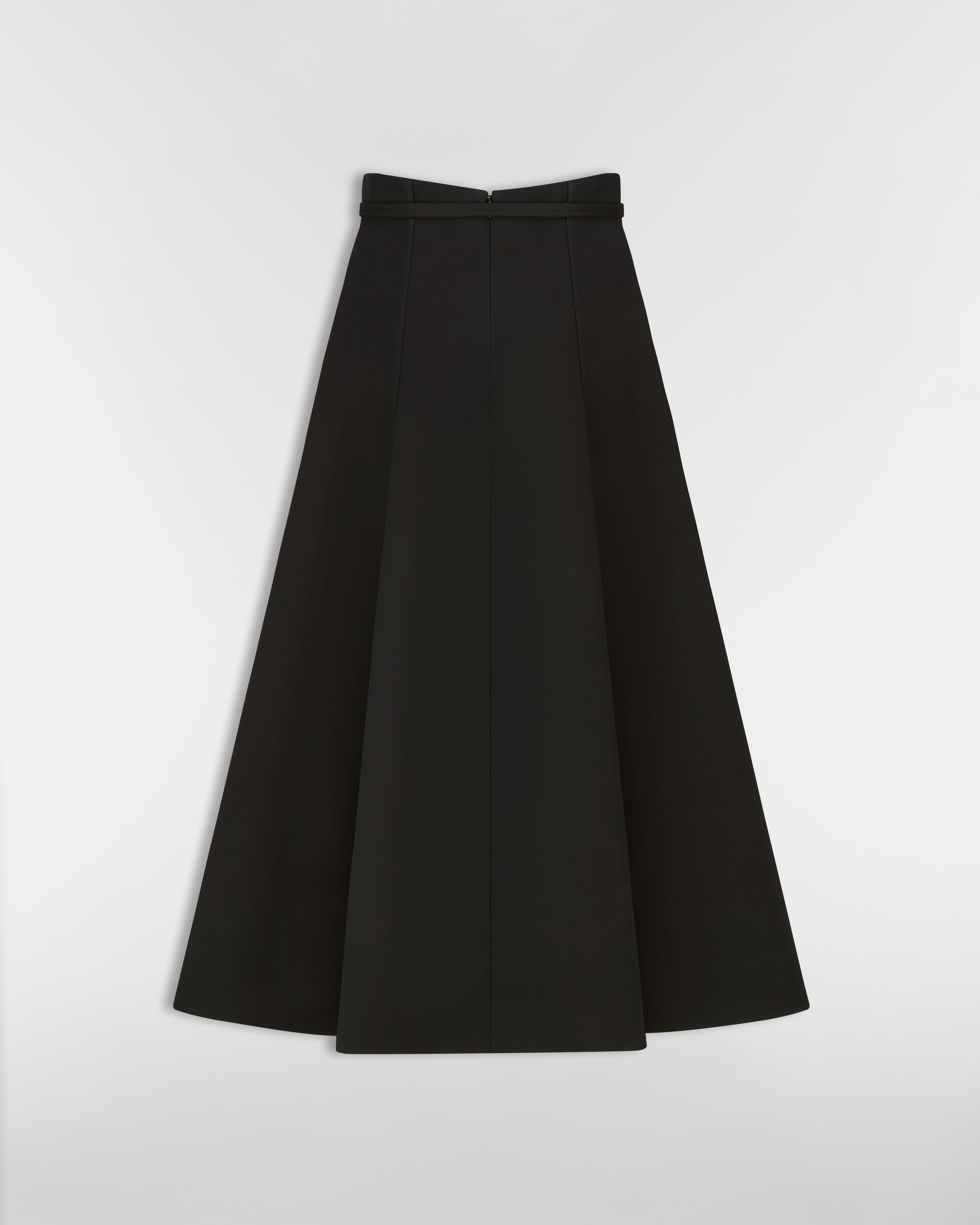 半裙 黑色绵羊毛和桑蚕丝混纺面料 E08