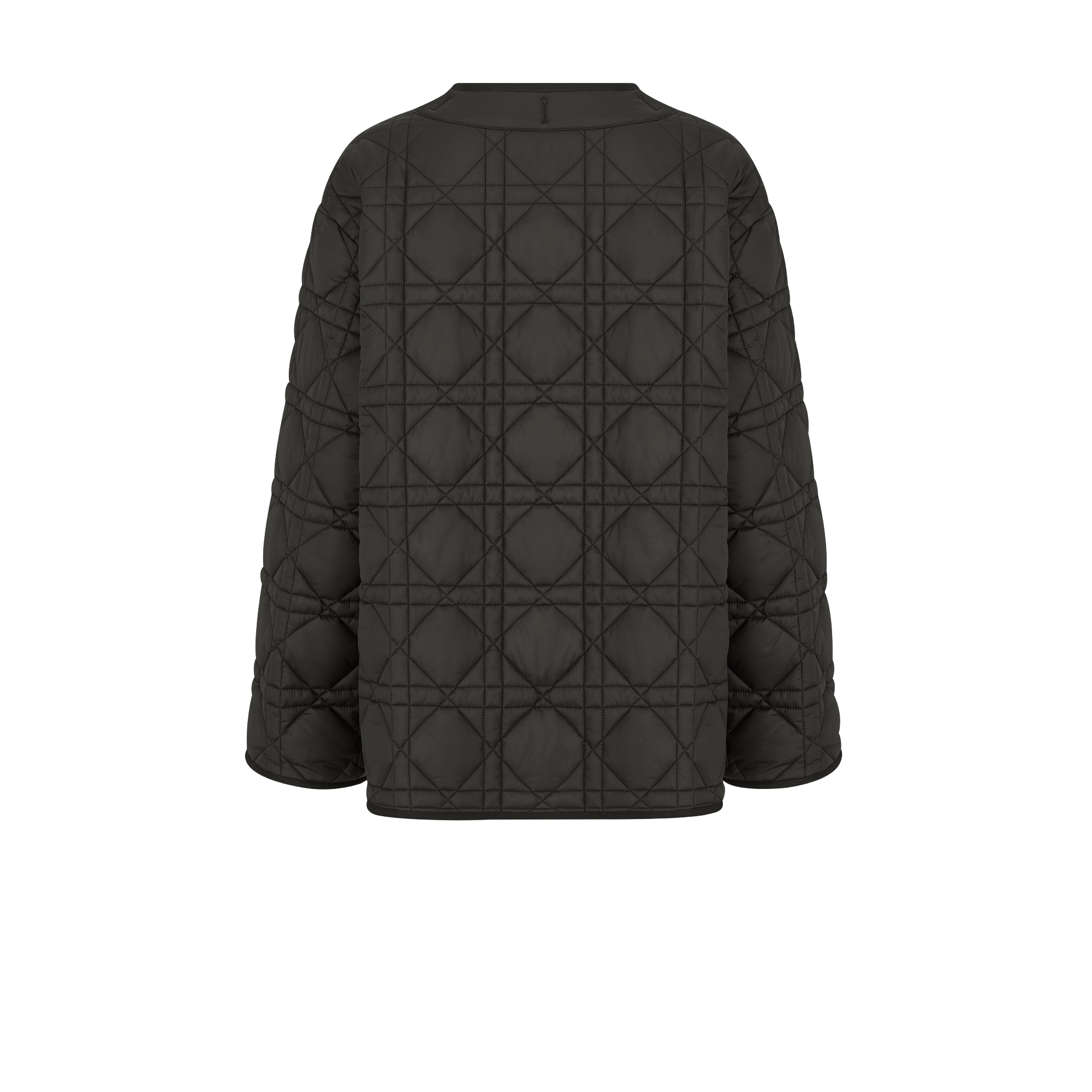 大衣 黑色绗缝效果塔夫绸科技面料超大藤格纹 E08