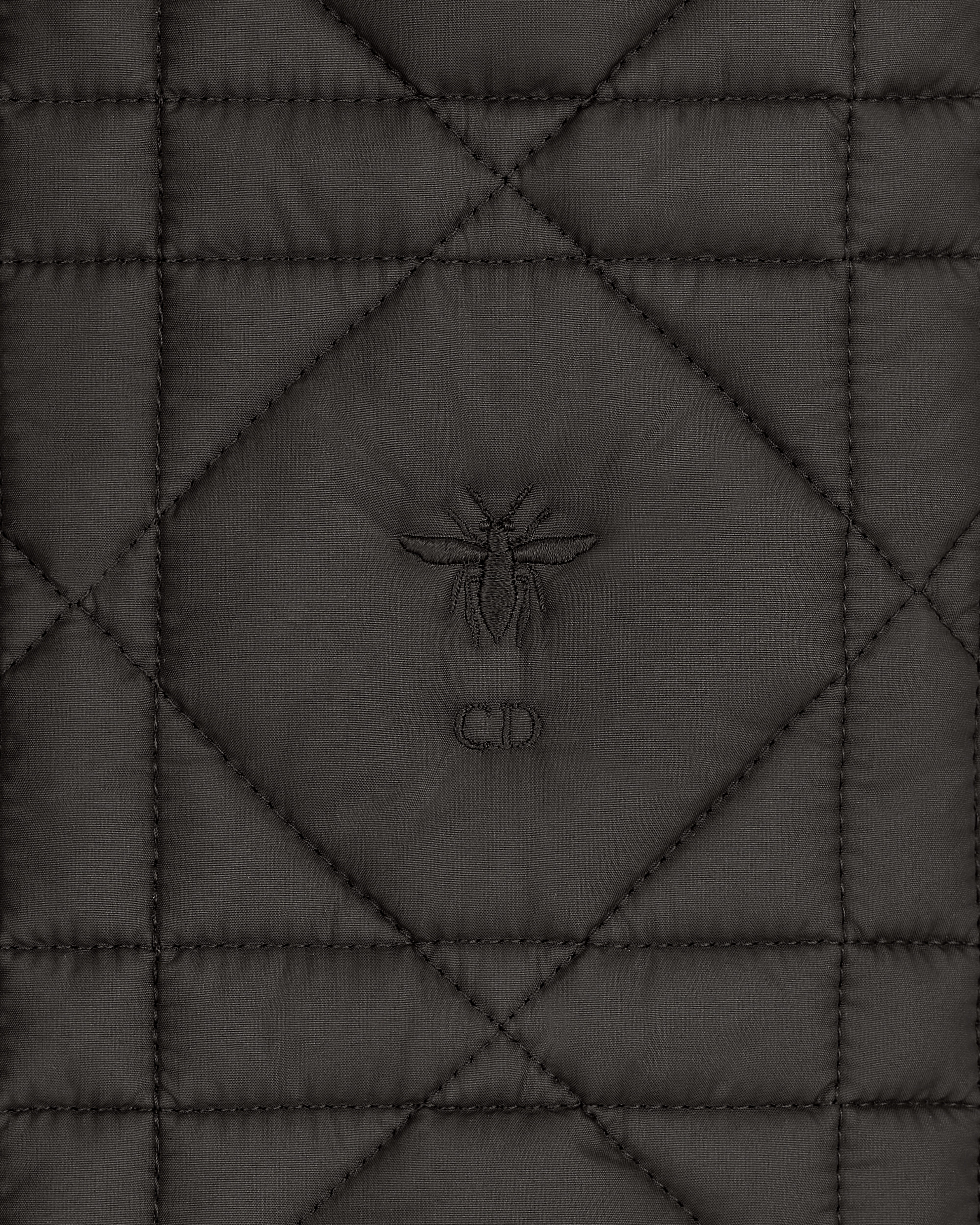 夹克 黑色绗缝效果塔夫绸科技面料 E09