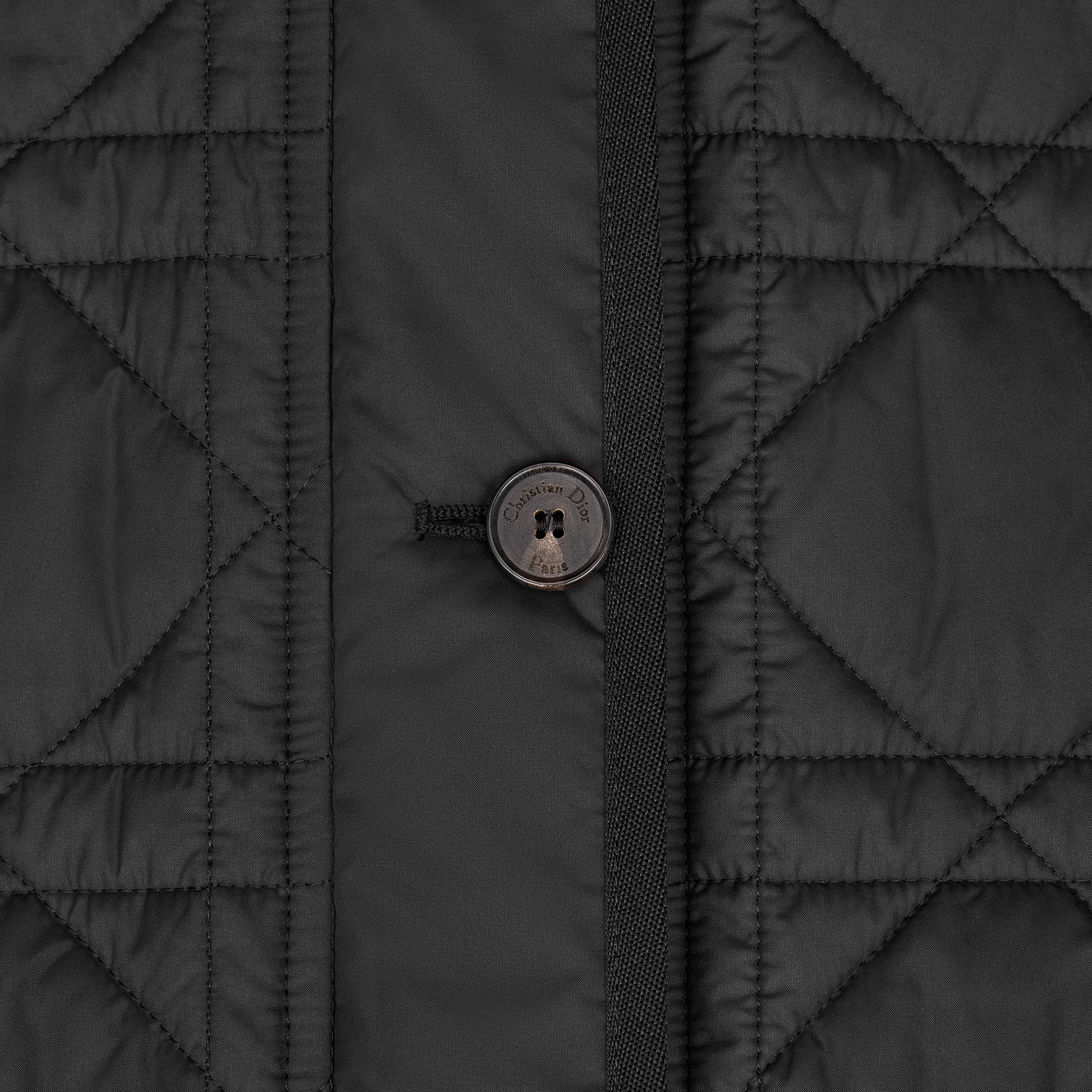 迷你裙 黑色塔夫绸科技面料绗缝效果超大藤格纹 E09