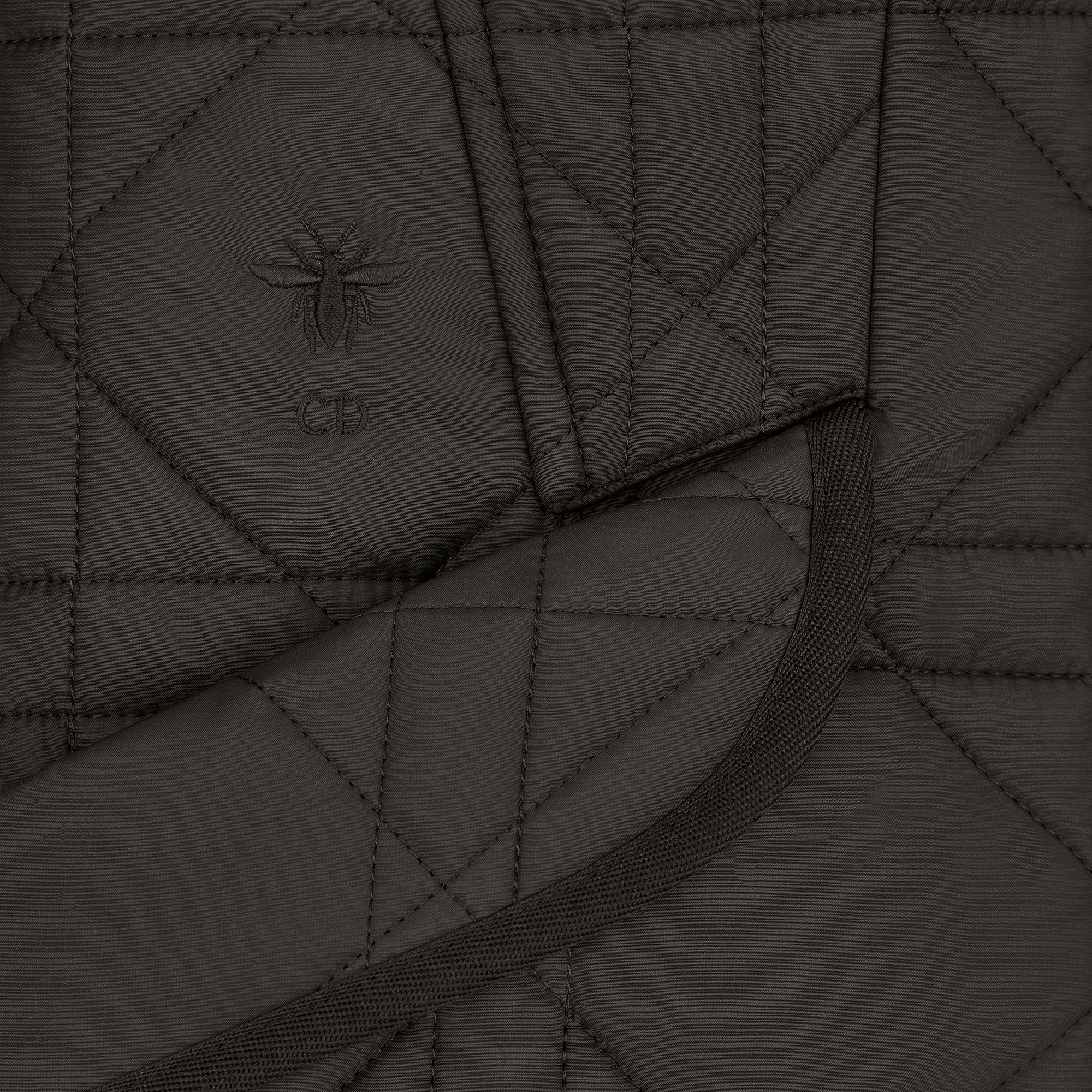 经典西装外套 黑色绗缝塔夫绸科技面料超大藤格纹 E09