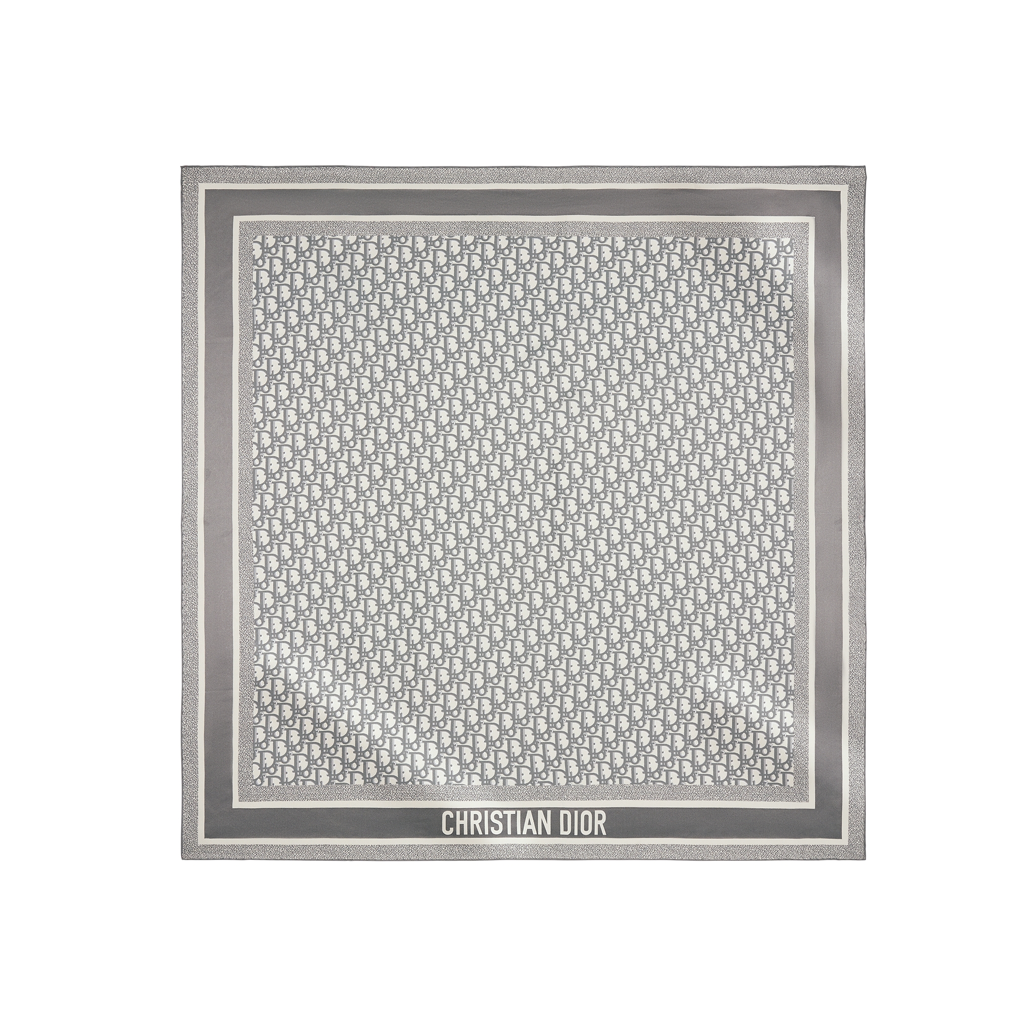  90 厘米灰色和海军蓝色桑蚕丝斜纹面料 Oblique 印花