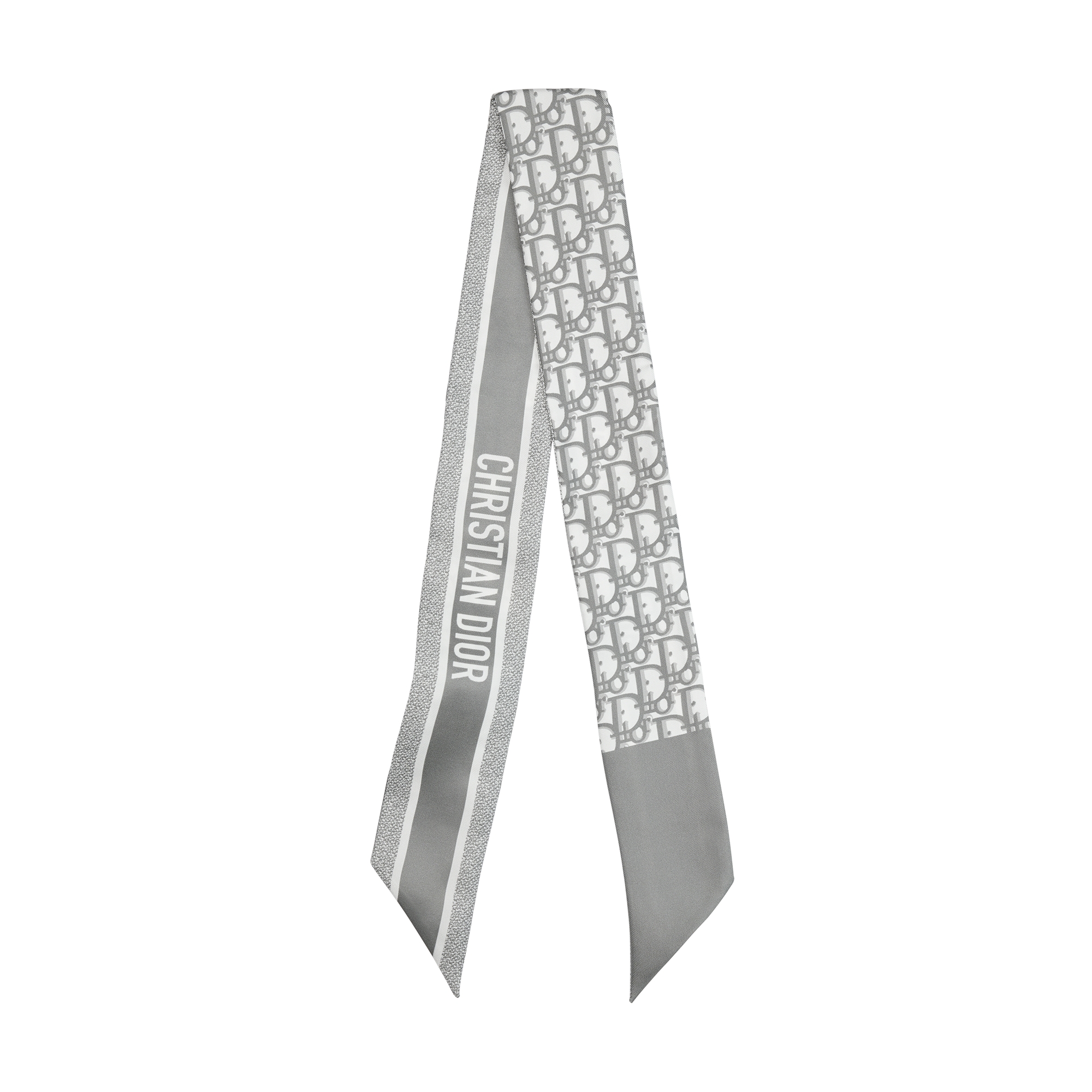  灰色桑蚕丝斜纹面料 Oblique 印花