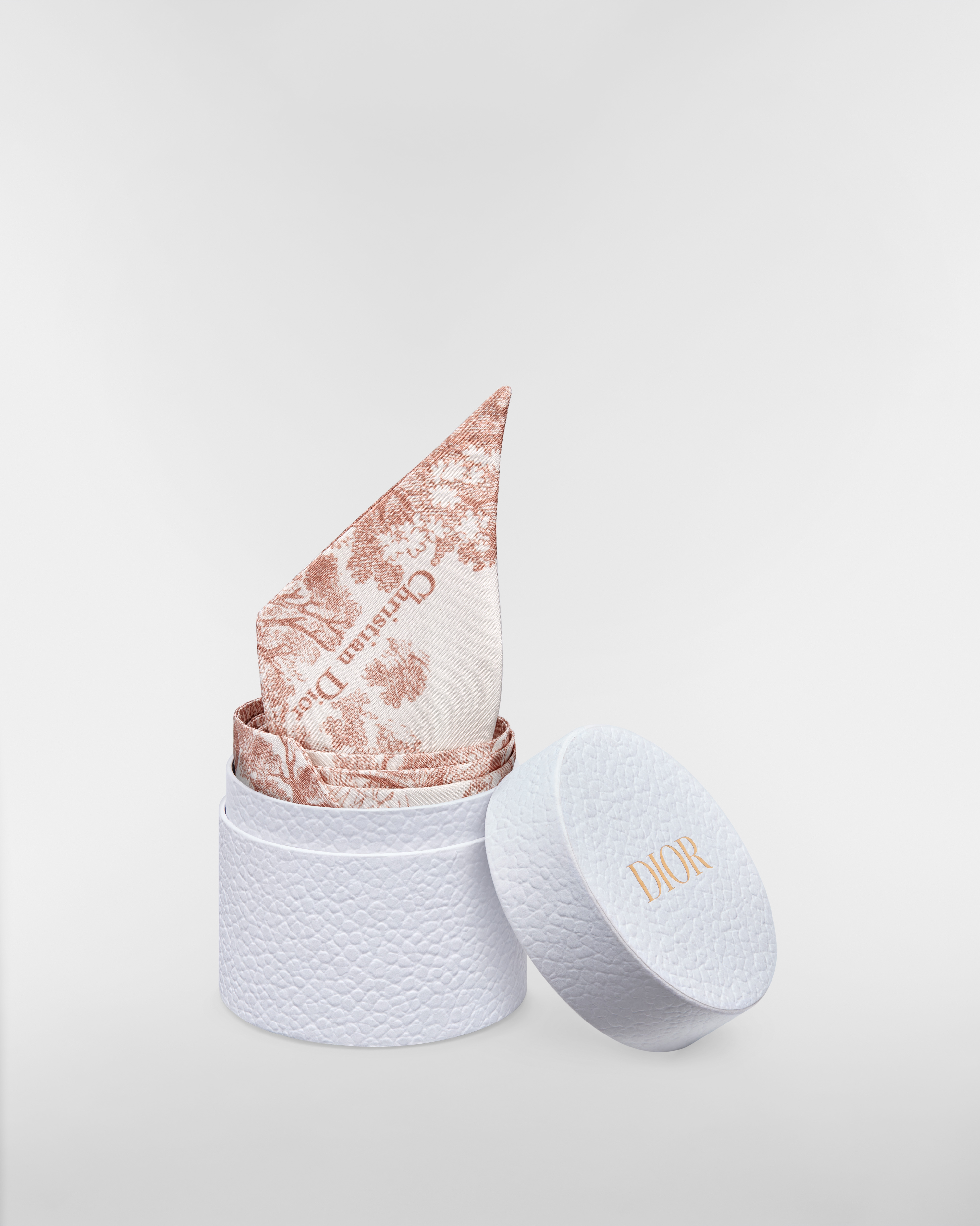 Mitzah 丝巾 象牙色和粉色桑蚕丝斜纹面料 Sauvage 茹伊印花 E10