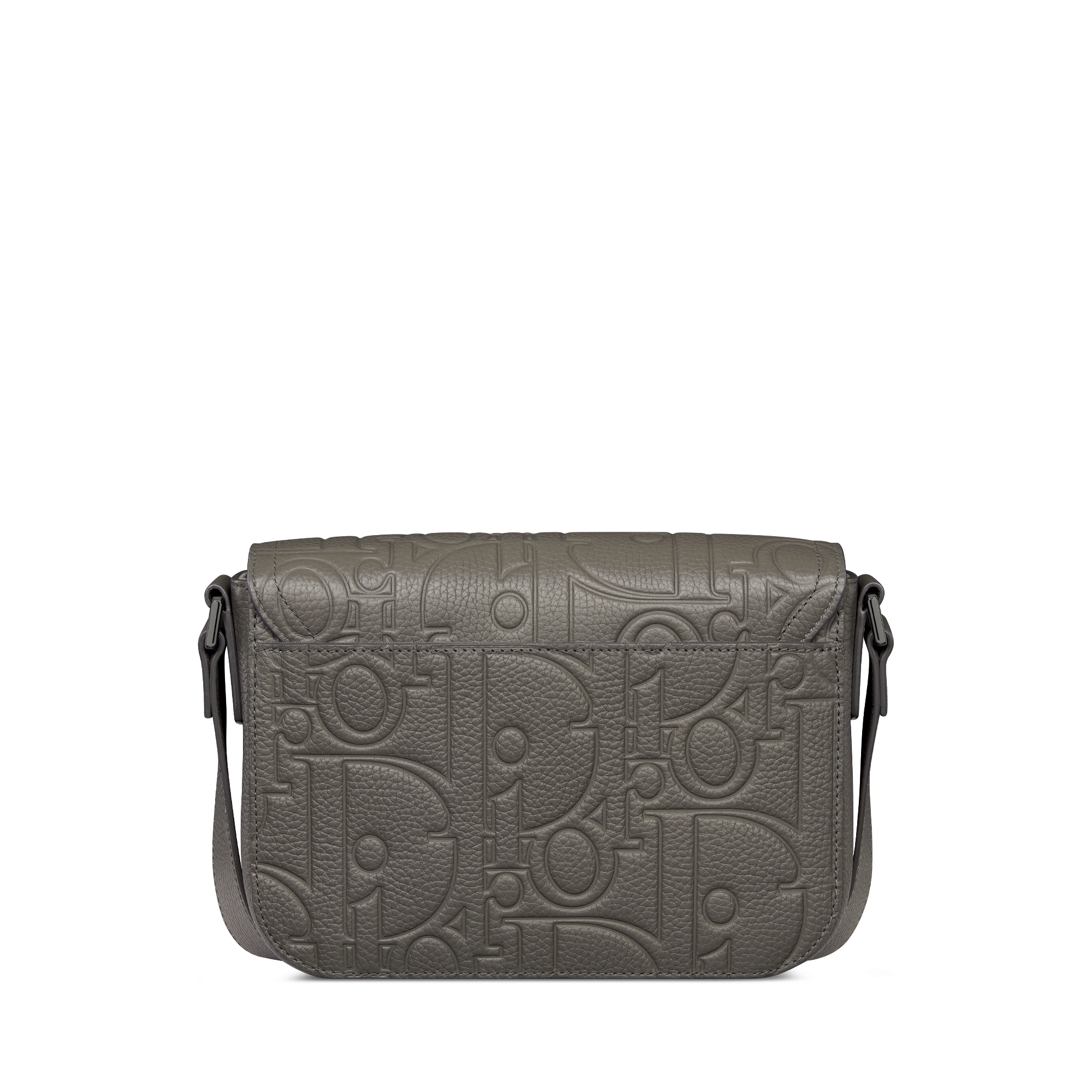 小号马鞍翻盖信使包 灰色 Dior Gravity 印花效果皮革和灰色粒面牛皮革 E08