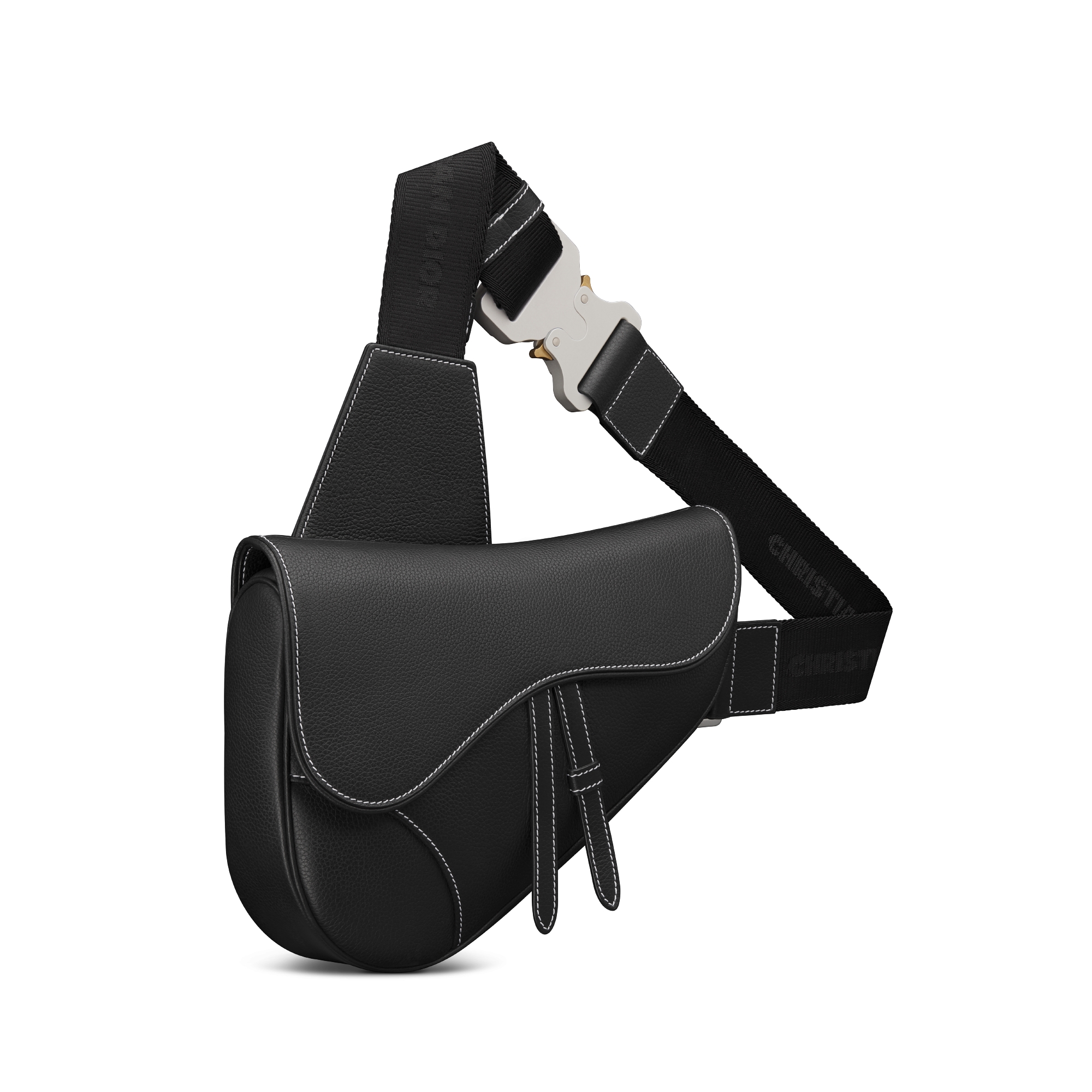 马鞍包 黑色粒面牛皮革 E03