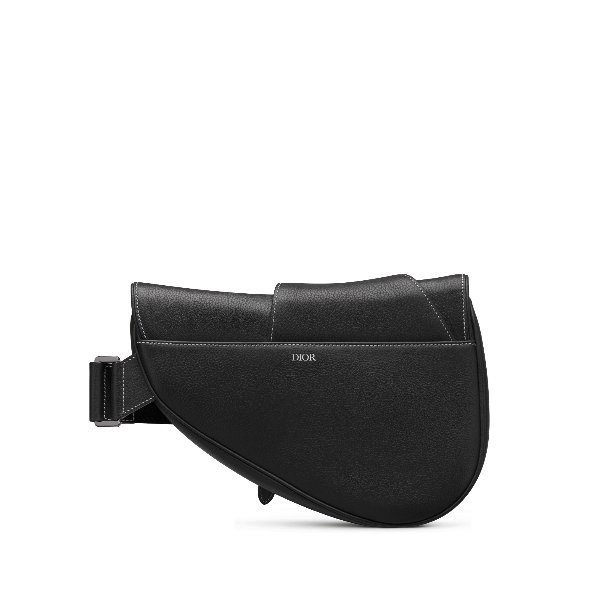 马鞍包 黑色粒面牛皮革 E08